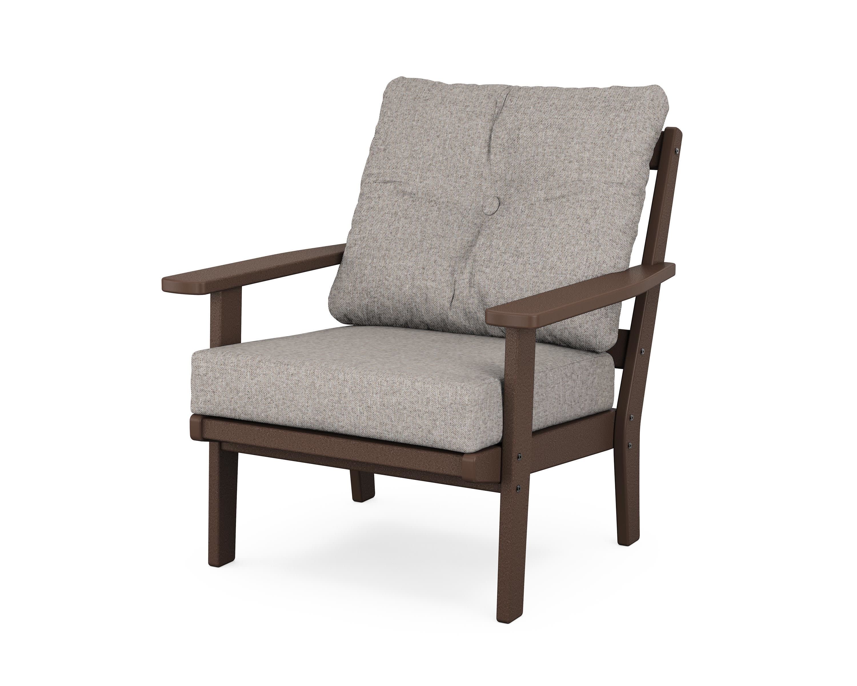 Oxford Deep Seating Chair in Mahogany / Weathered Tweed