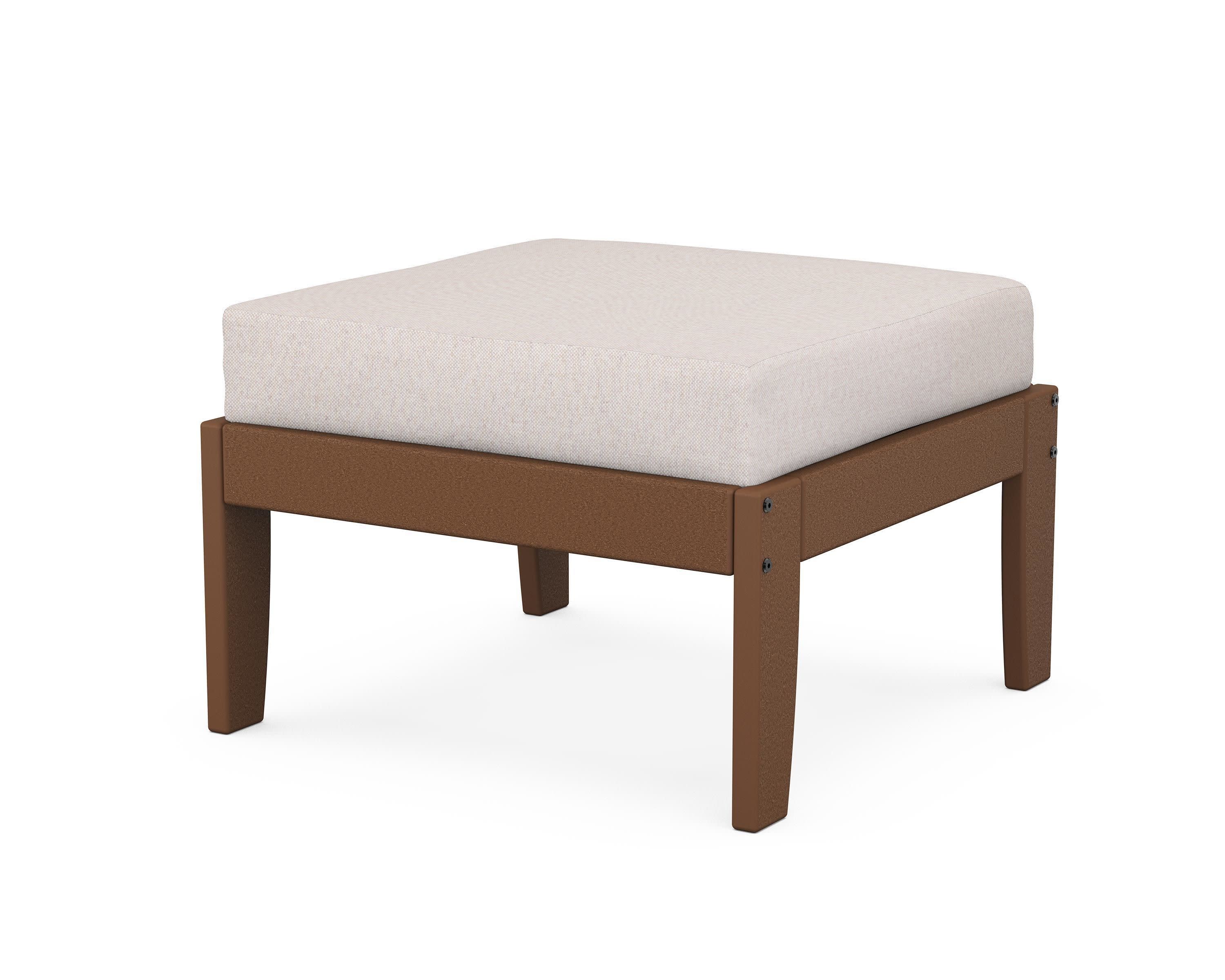 Modular Ottoman - Classic in Teak / Dune Burlap