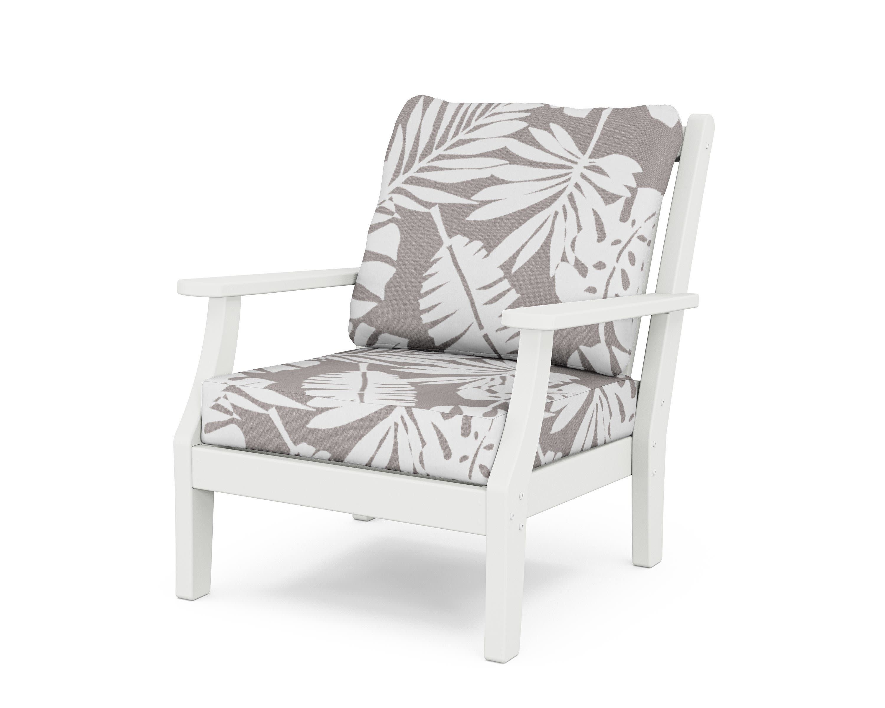 Wovendale Deep Seating Chair in White / Leaf Grey Mist