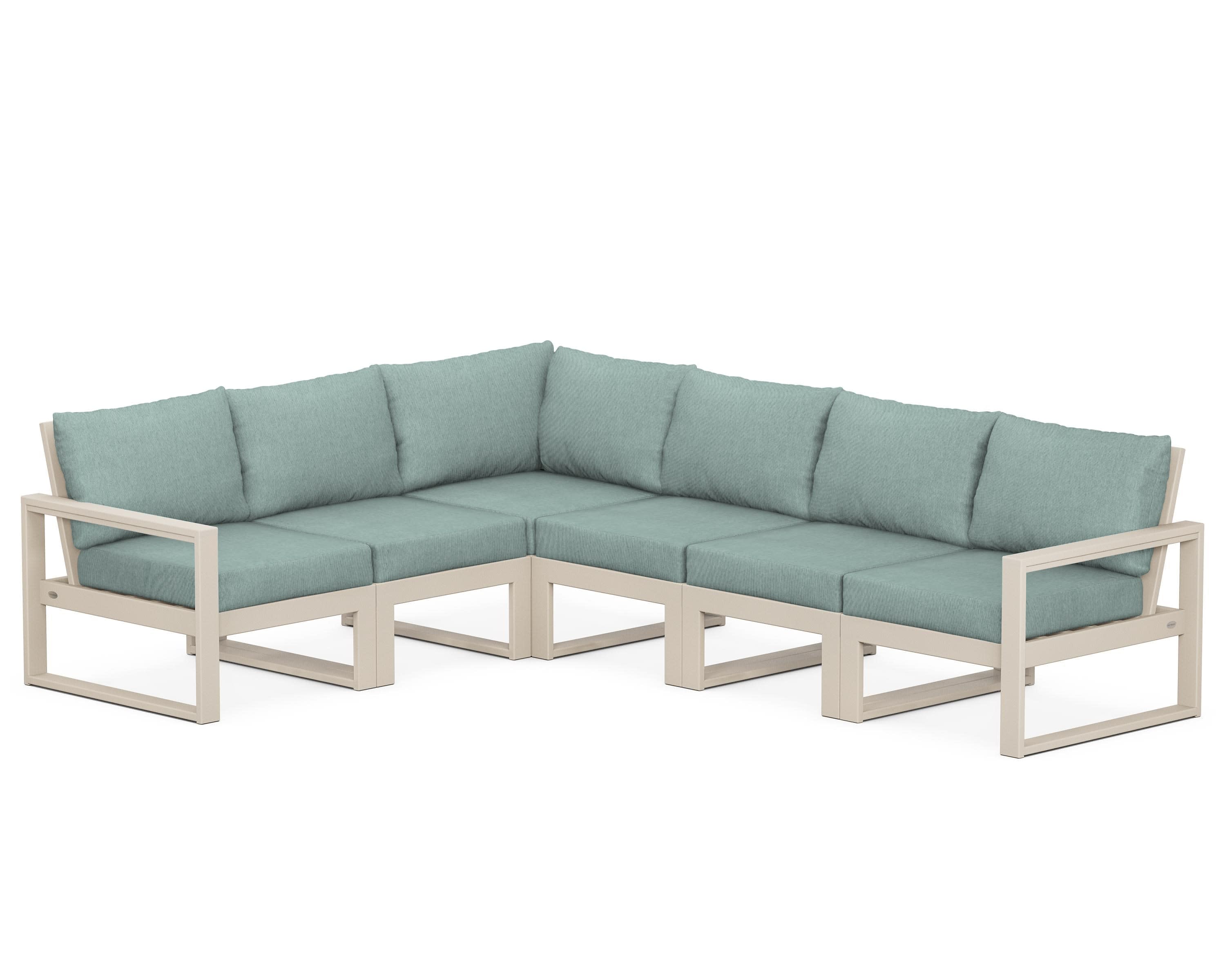EDGE 6-Piece Modular Deep Seating Set in Sand / Glacier Spa