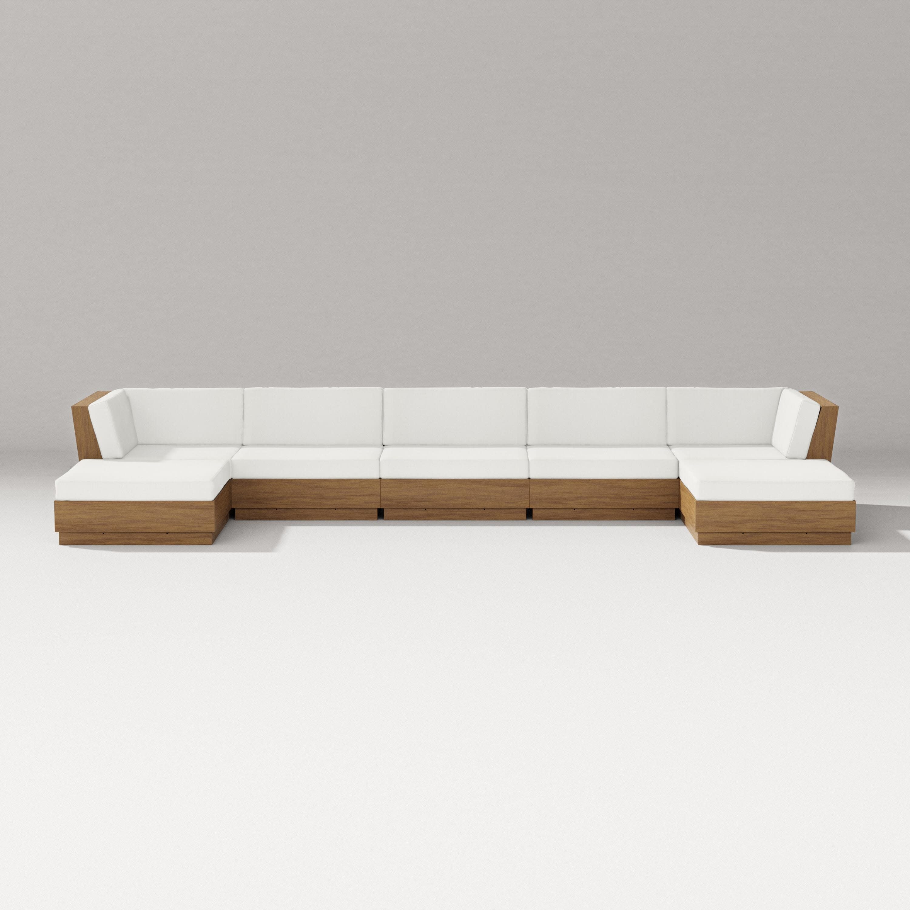 Elevate 7-Piece Double Chaise Sectional in Natural / Natural Linen