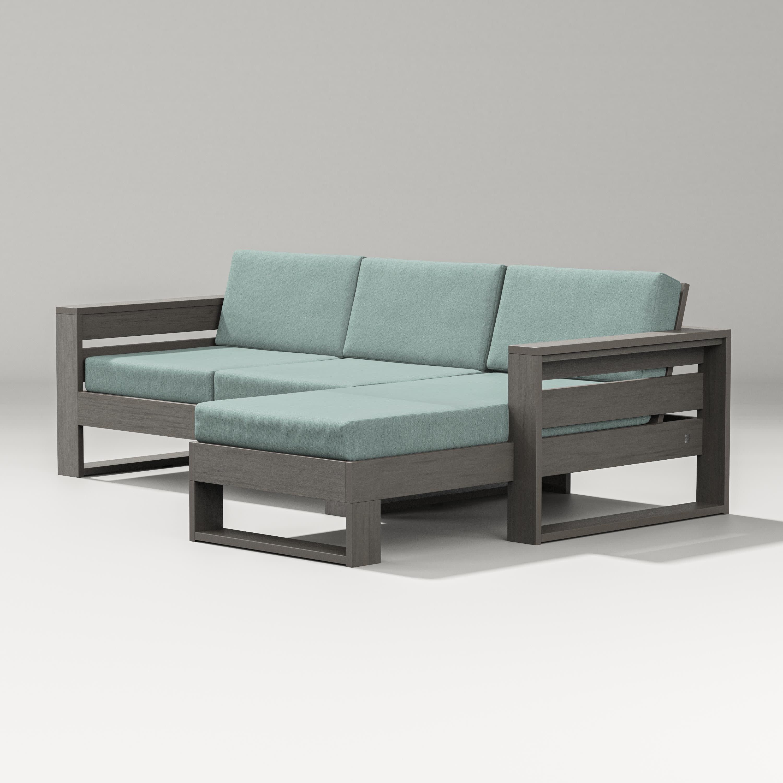 Latitude Right Chaise Sectional in Driftwood / Glacier Spa