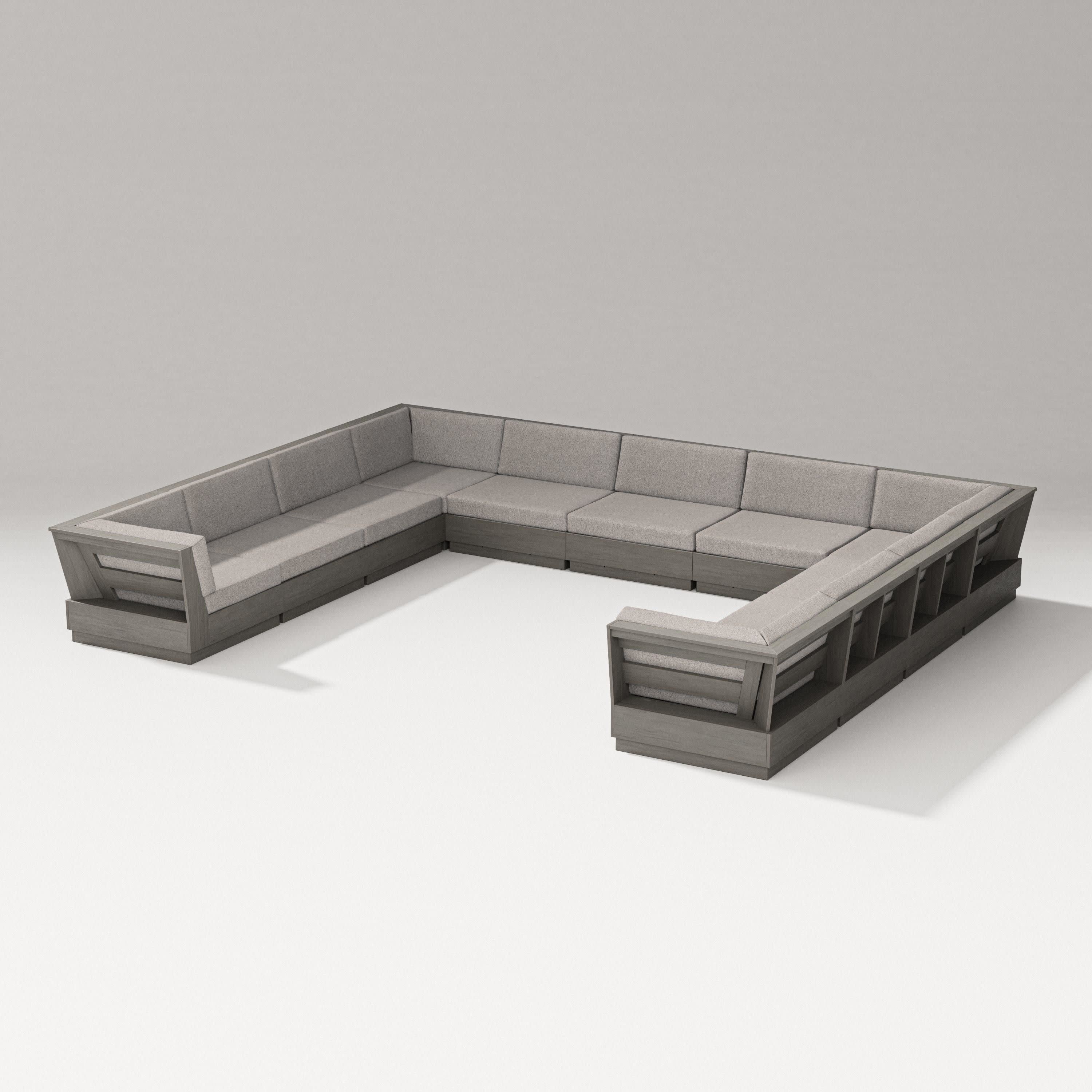 Elevate Large U-Shaped Sectional in Driftwood / Weathered Tweed