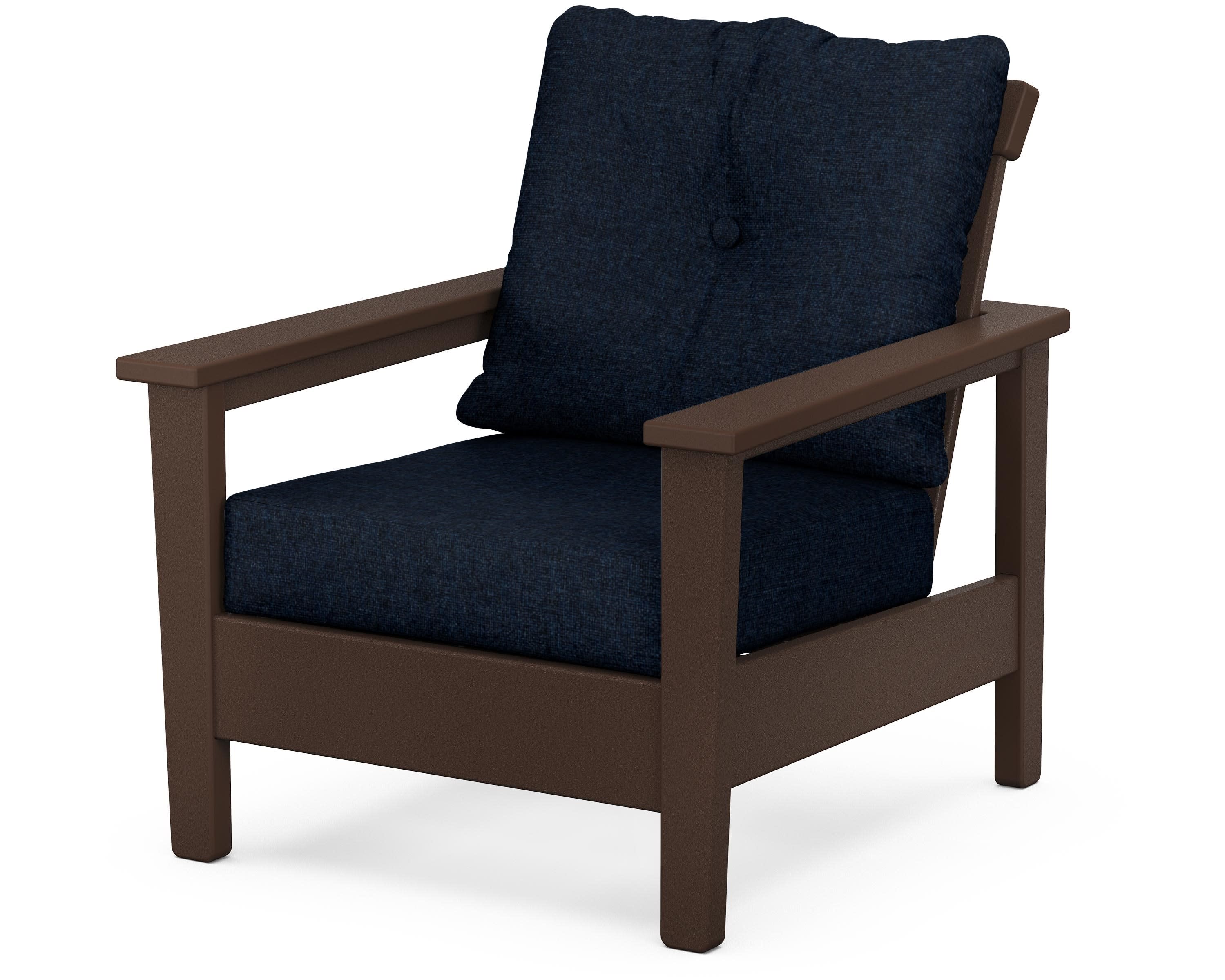Prescott Deep Seating Chair in Mahogany / Marine Indigo