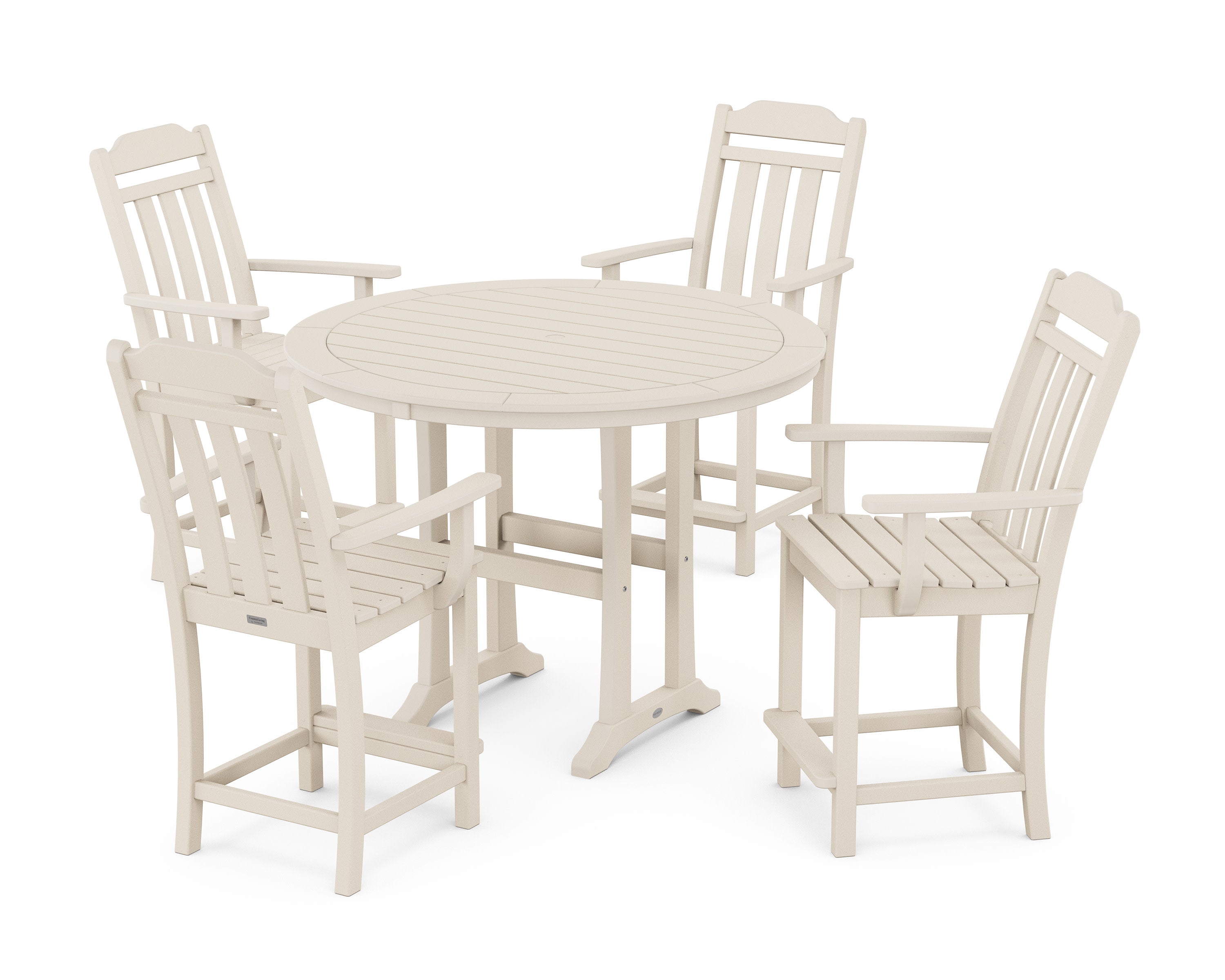 Cottage 5-Piece Round Counter Set in Sand