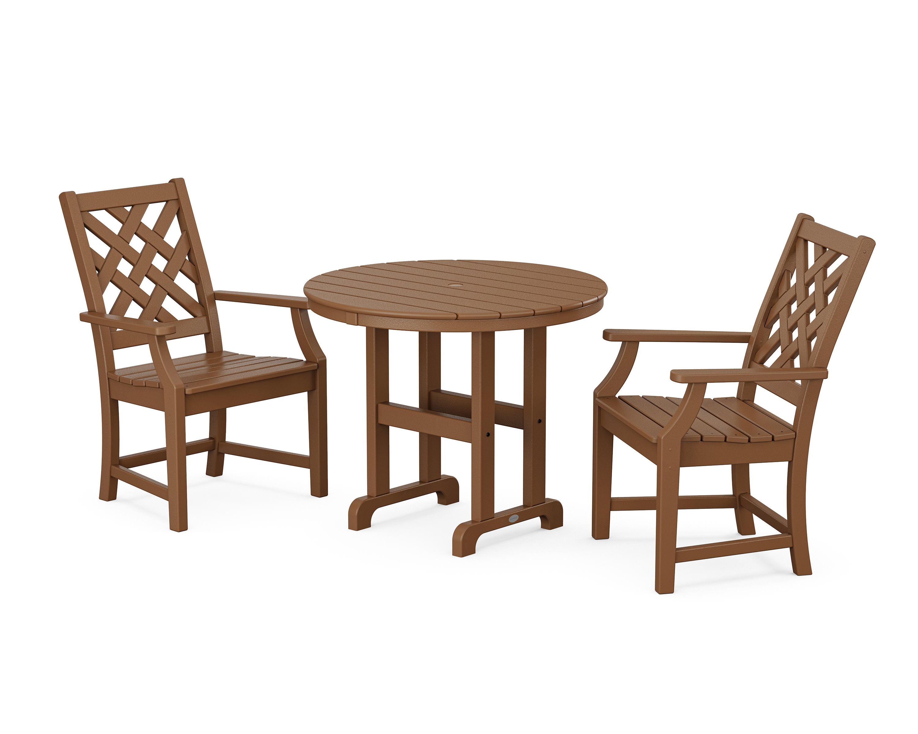 Wovendale 3-Piece Farmhouse Dining Set in Teak