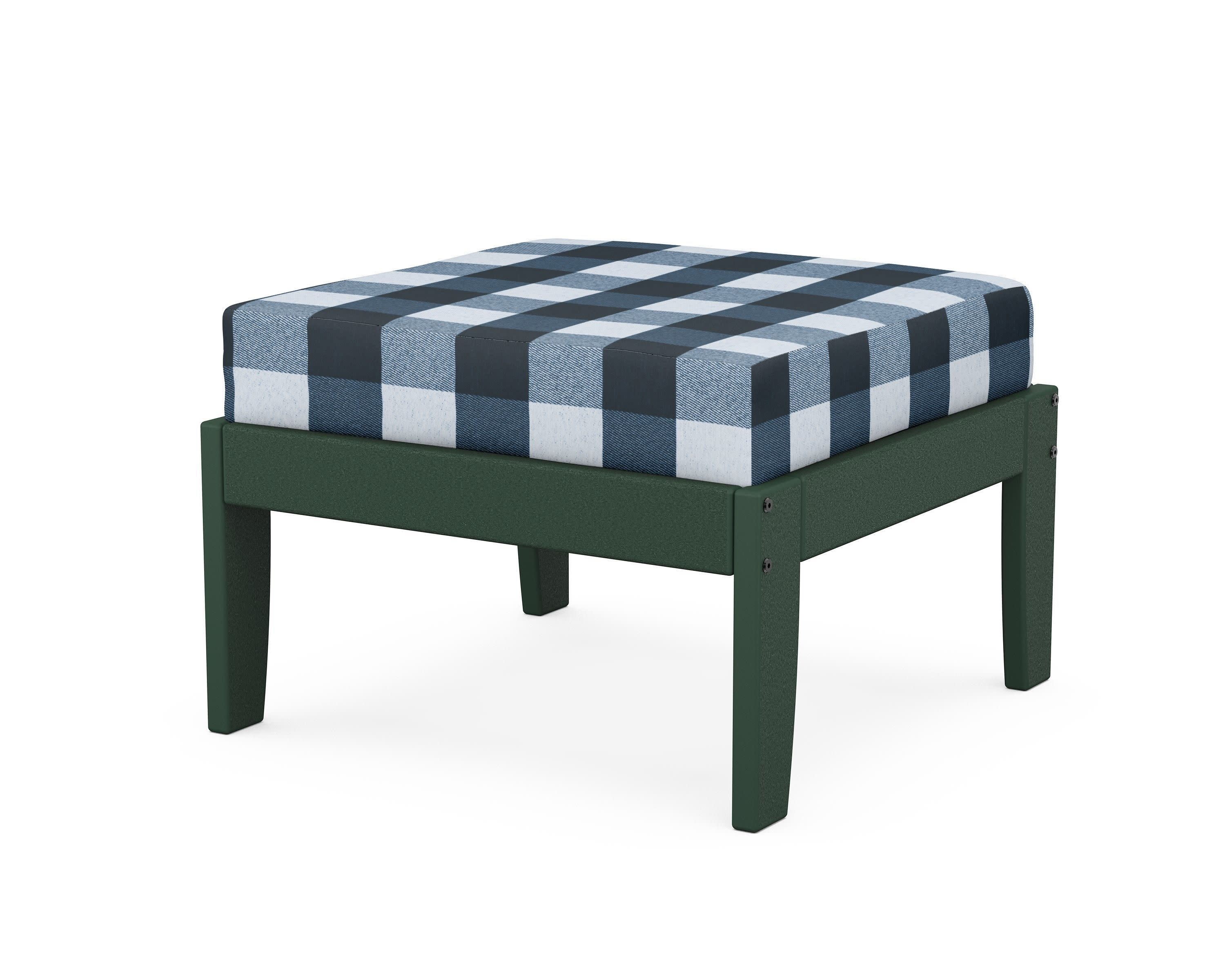 Modular Ottoman - Classic in Green / Buffalo Plaid Marine Indigo