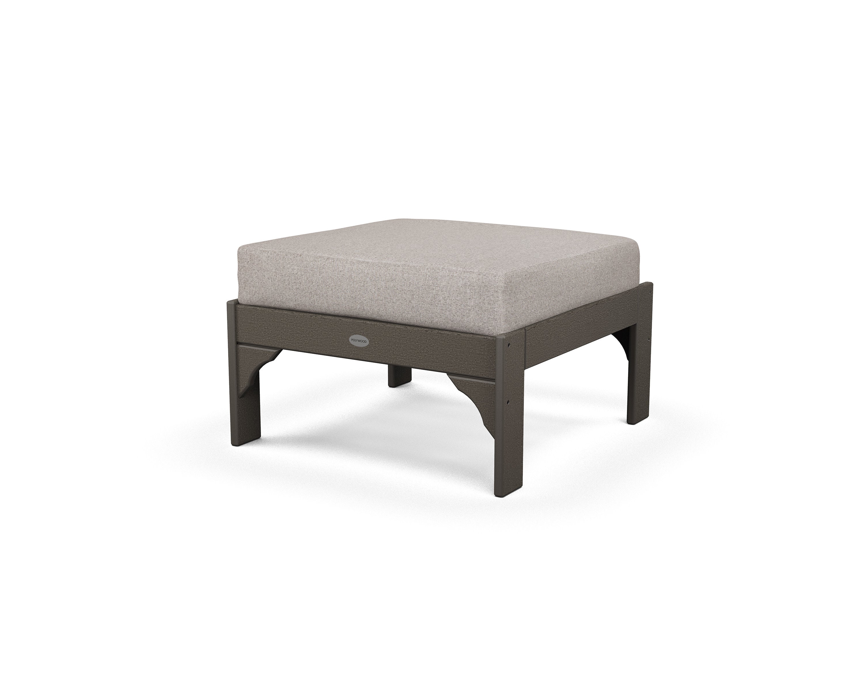 Vineyard Deep Seating Ottoman in Vintage Coffee / Weathered Tweed