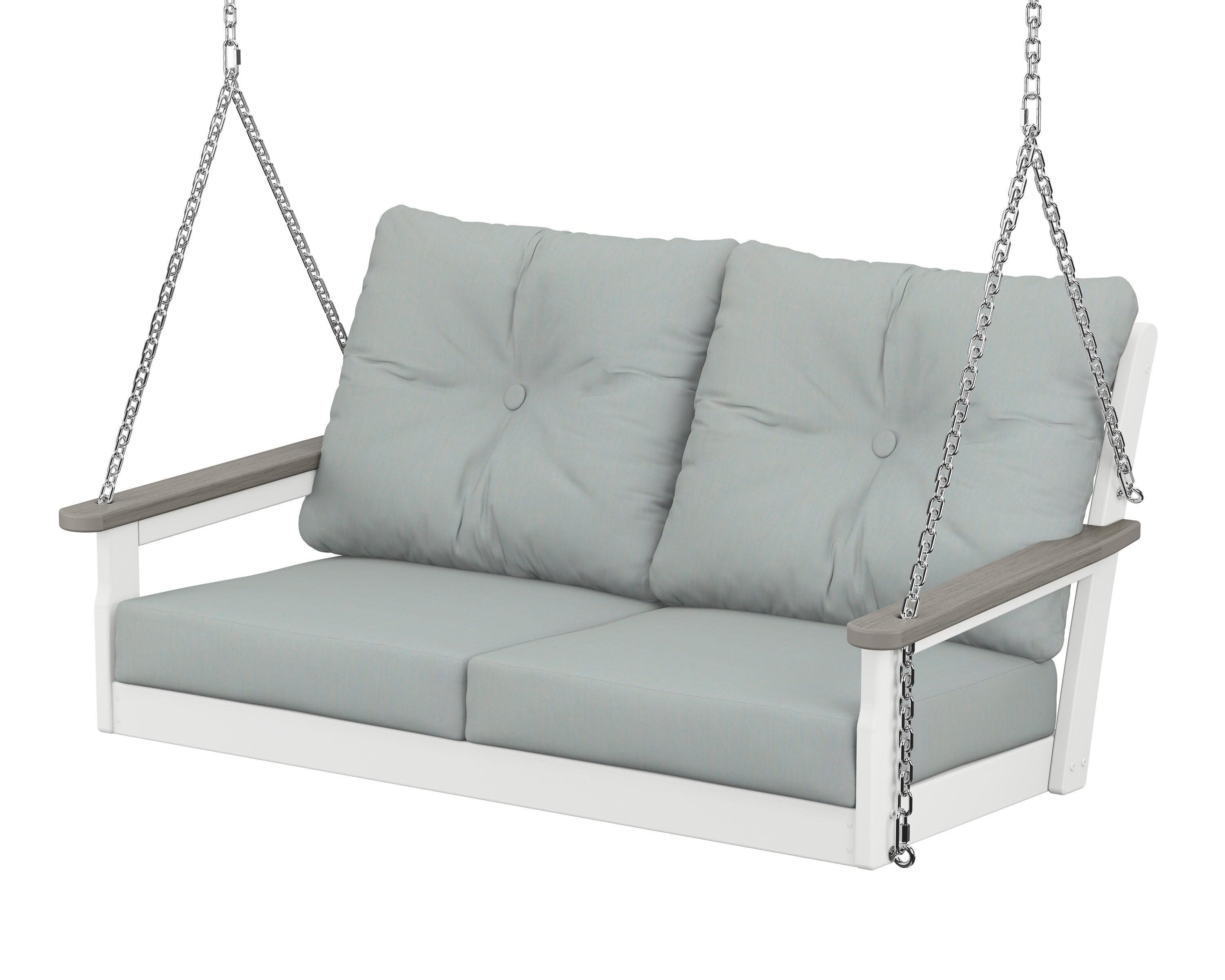 Vineyard Deep Seating Swing in White / Driftwood / Spa