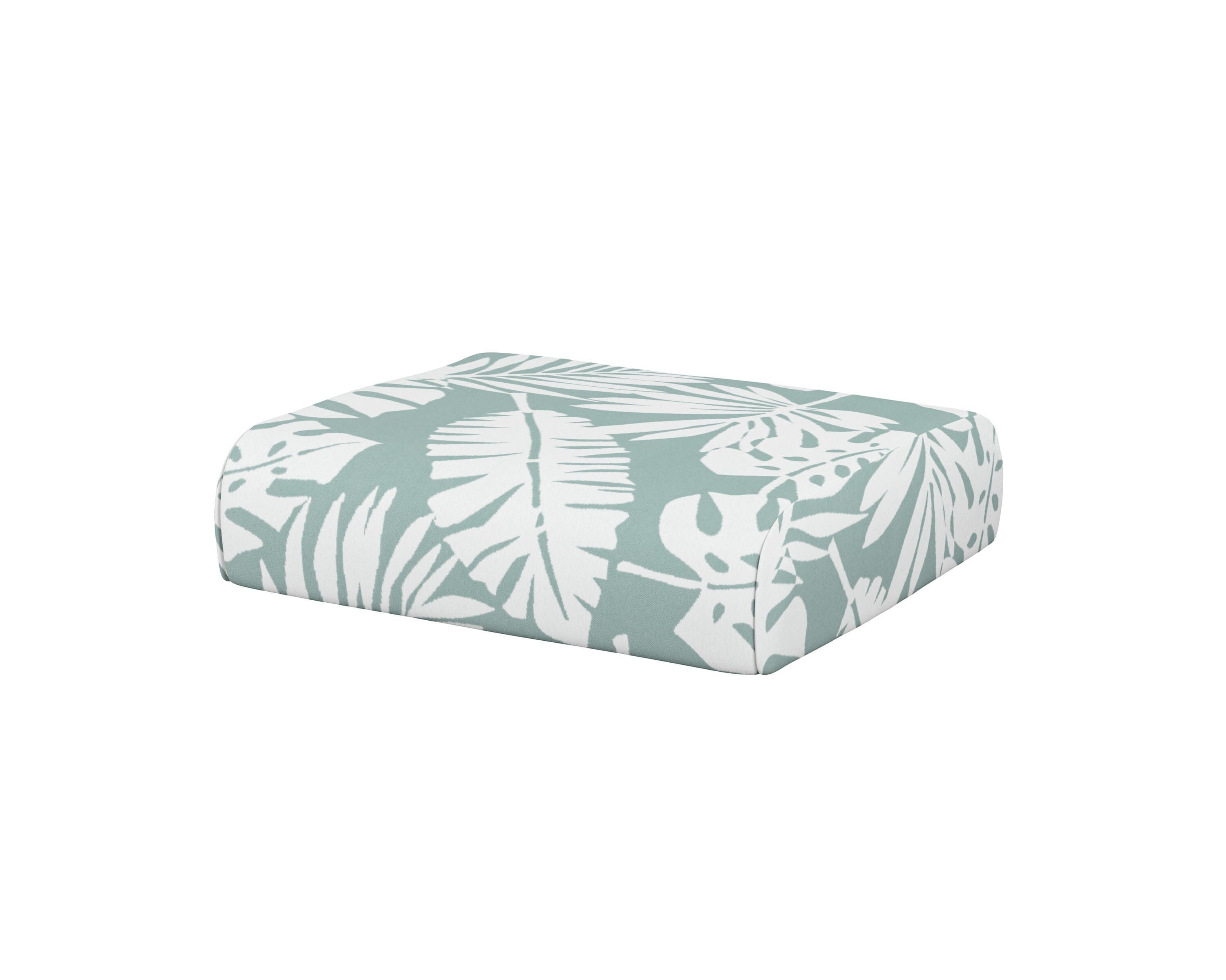 Club Ottoman Cushion in Leaf Glacier Spa