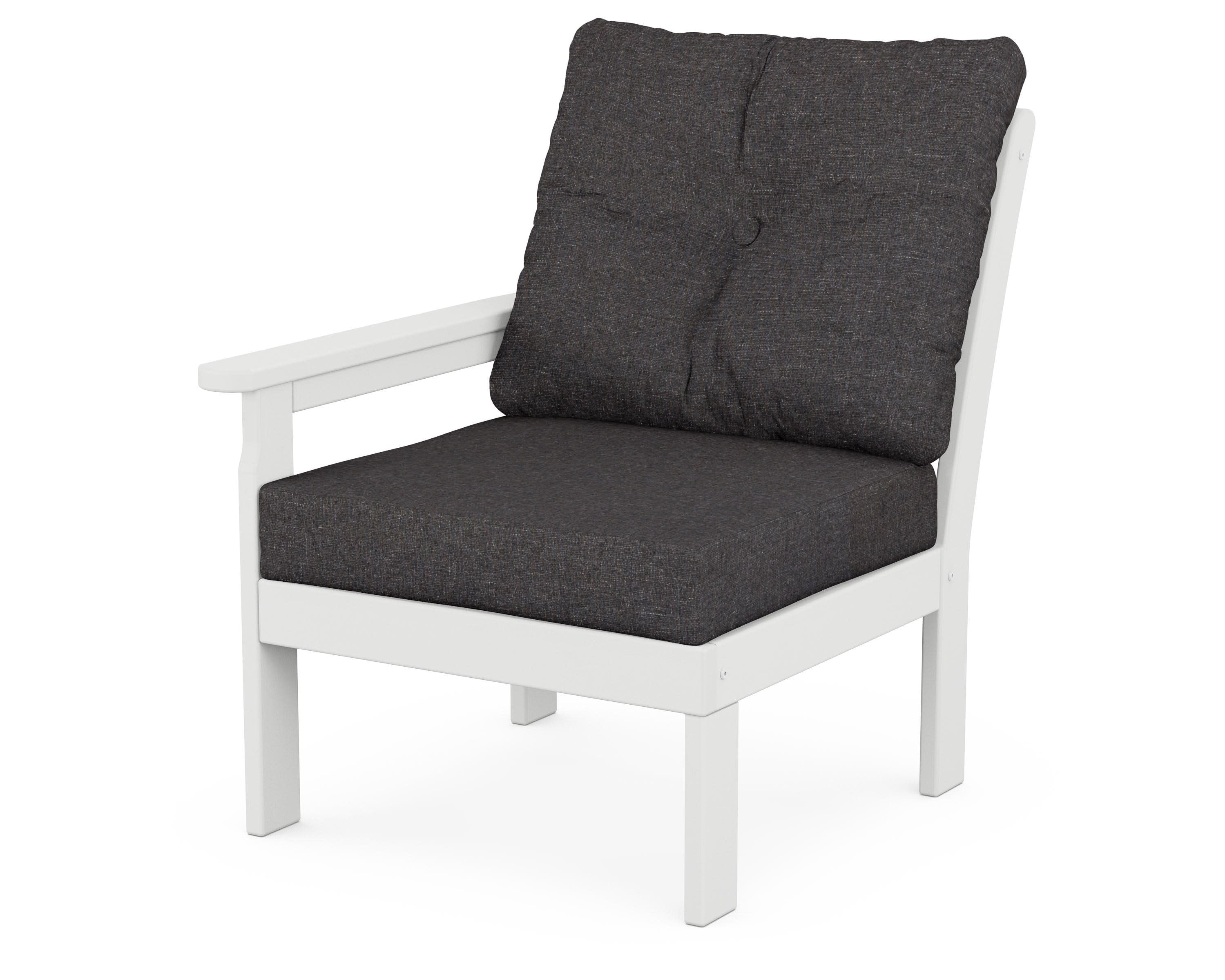 Vineyard Modular Left Arm Chair in White / Ash Charcoal