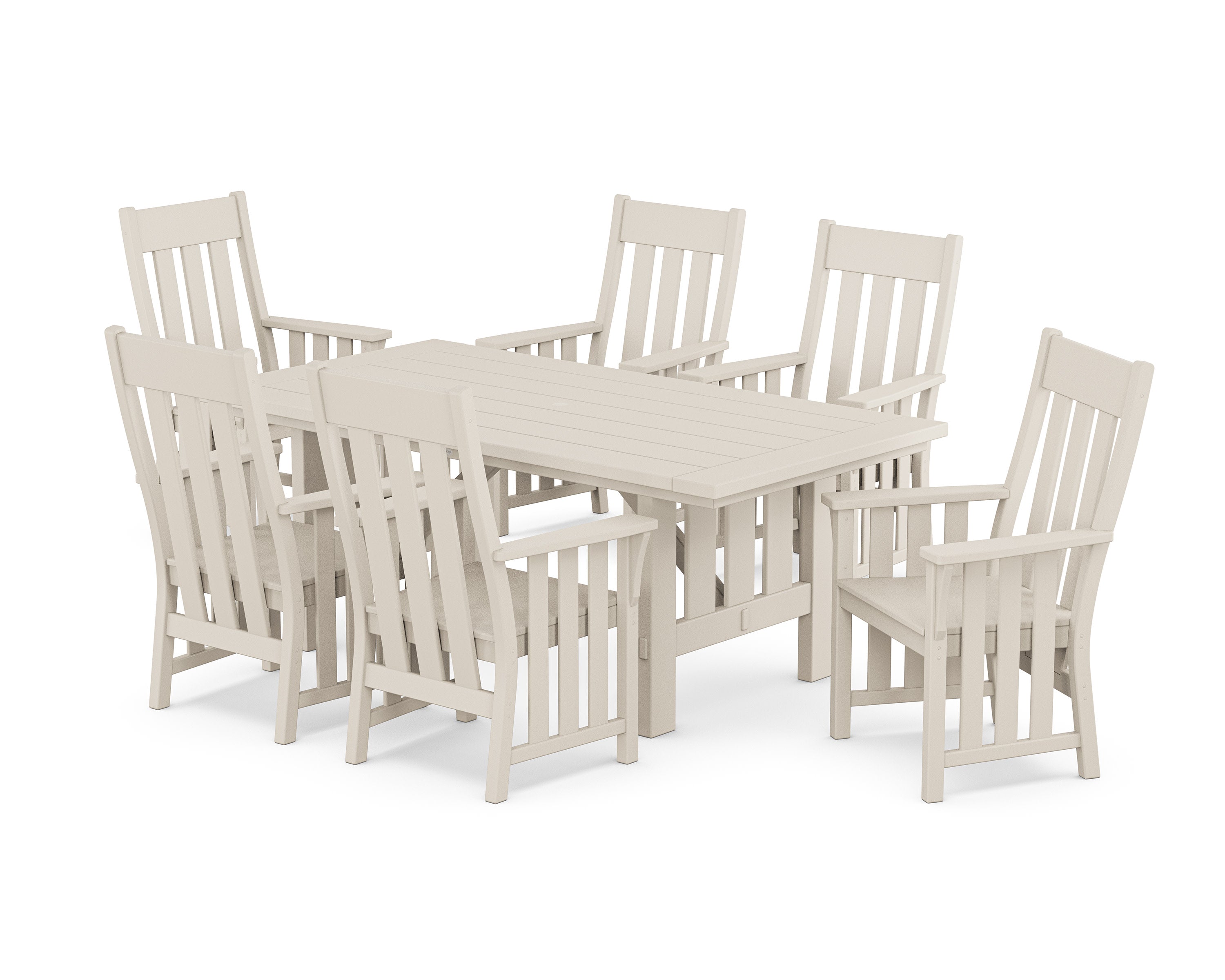 Acadia Arm Chair 7-Piece Dining Set in Sand