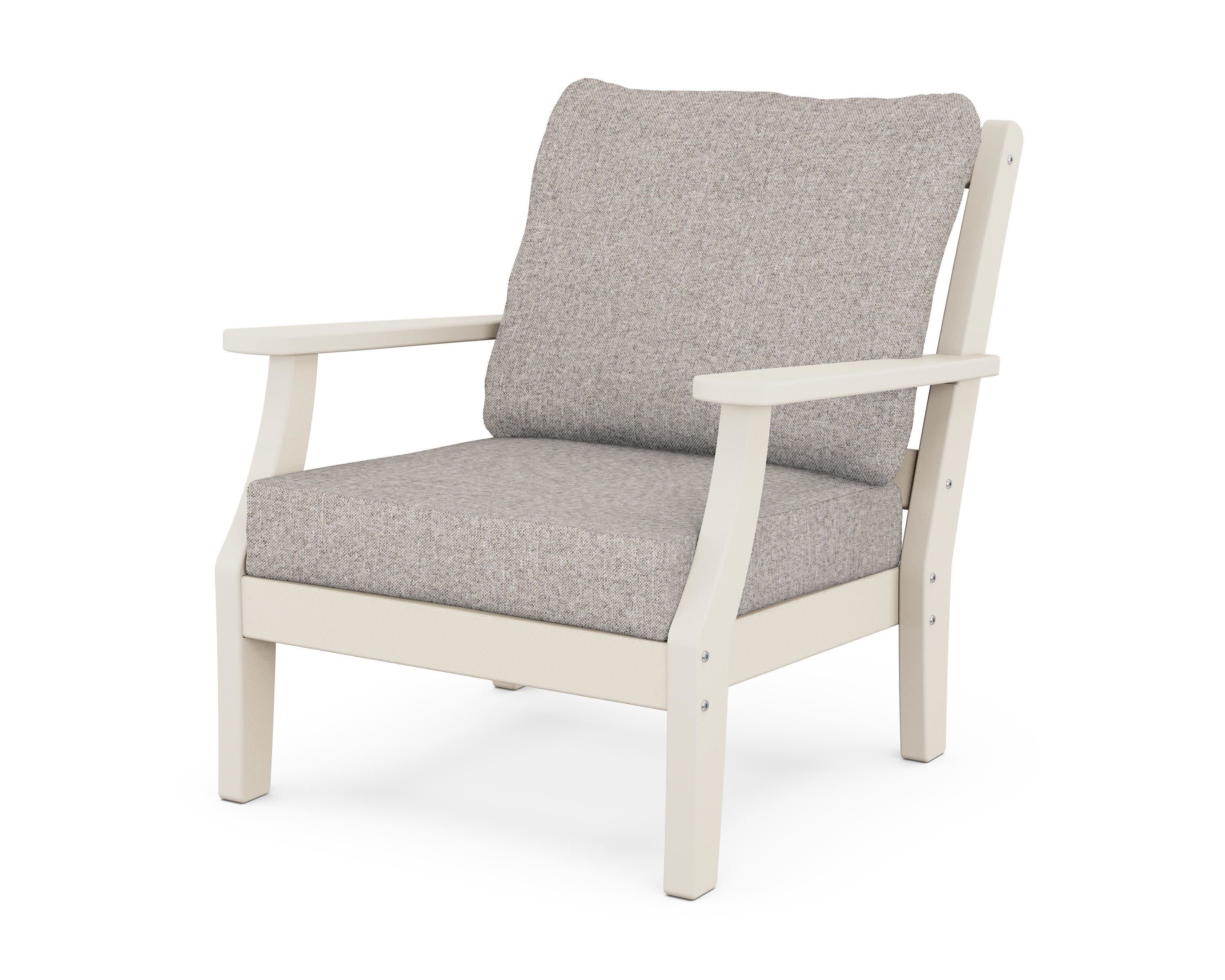 Chinoiserie Deep Seating Chair in Sand / Weathered Tweed