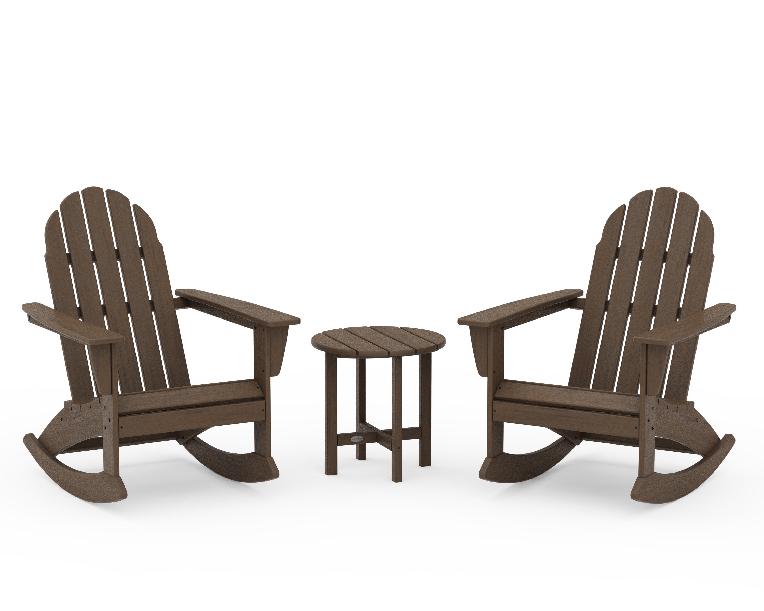 Vineyard 3-Piece Adirondack Rocking Chair Set in Kona