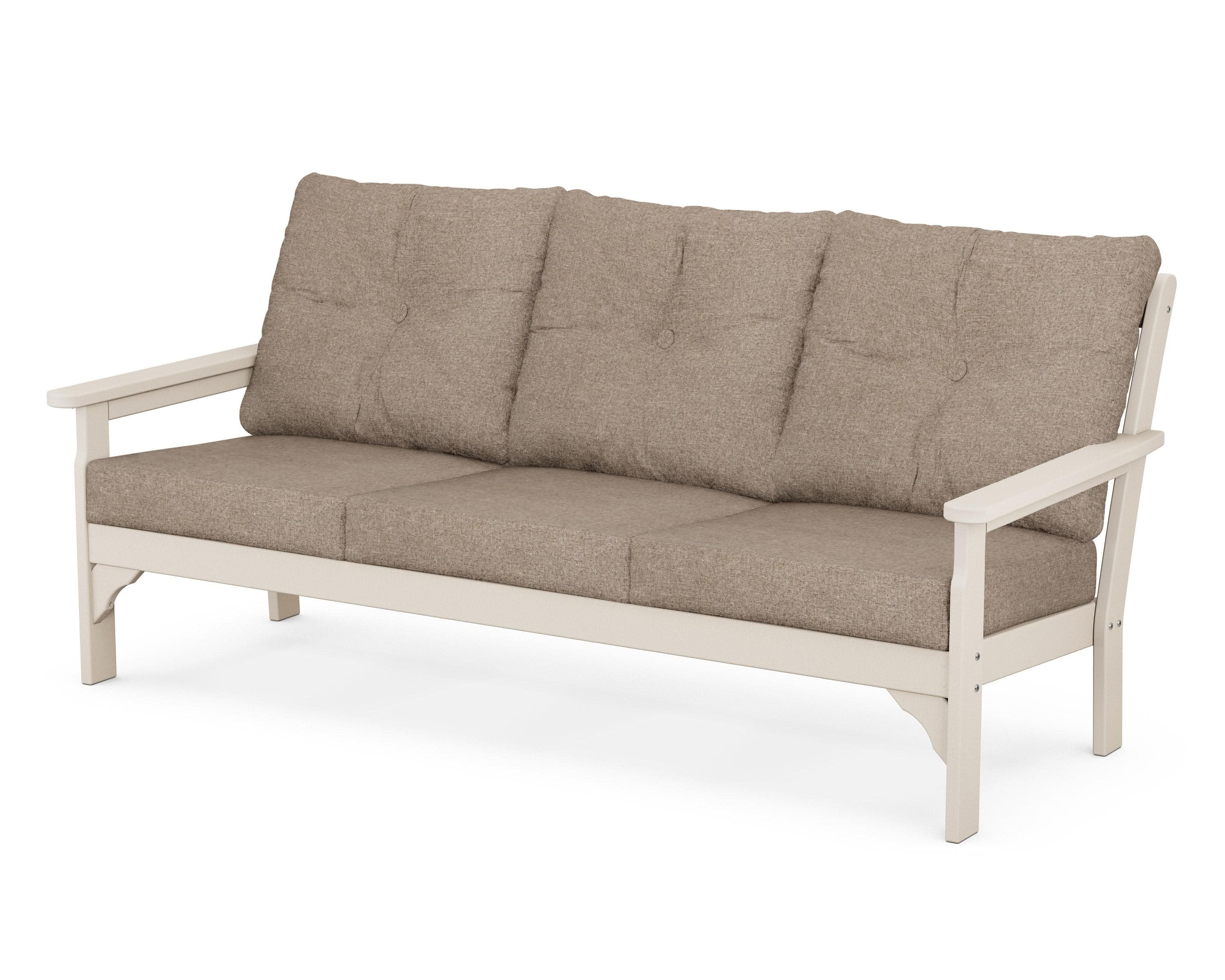 Vineyard Deep Seating Sofa in Sand / Spiced Burlap