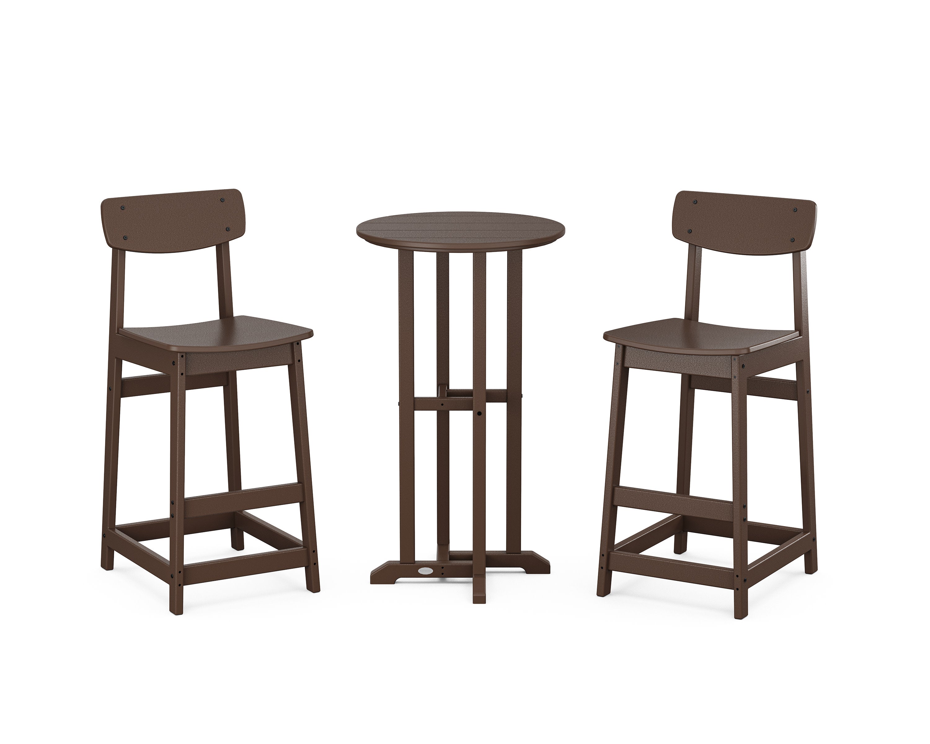 Modern Studio Urban Bar Chair 3-Piece Bistro Set in Mahogany