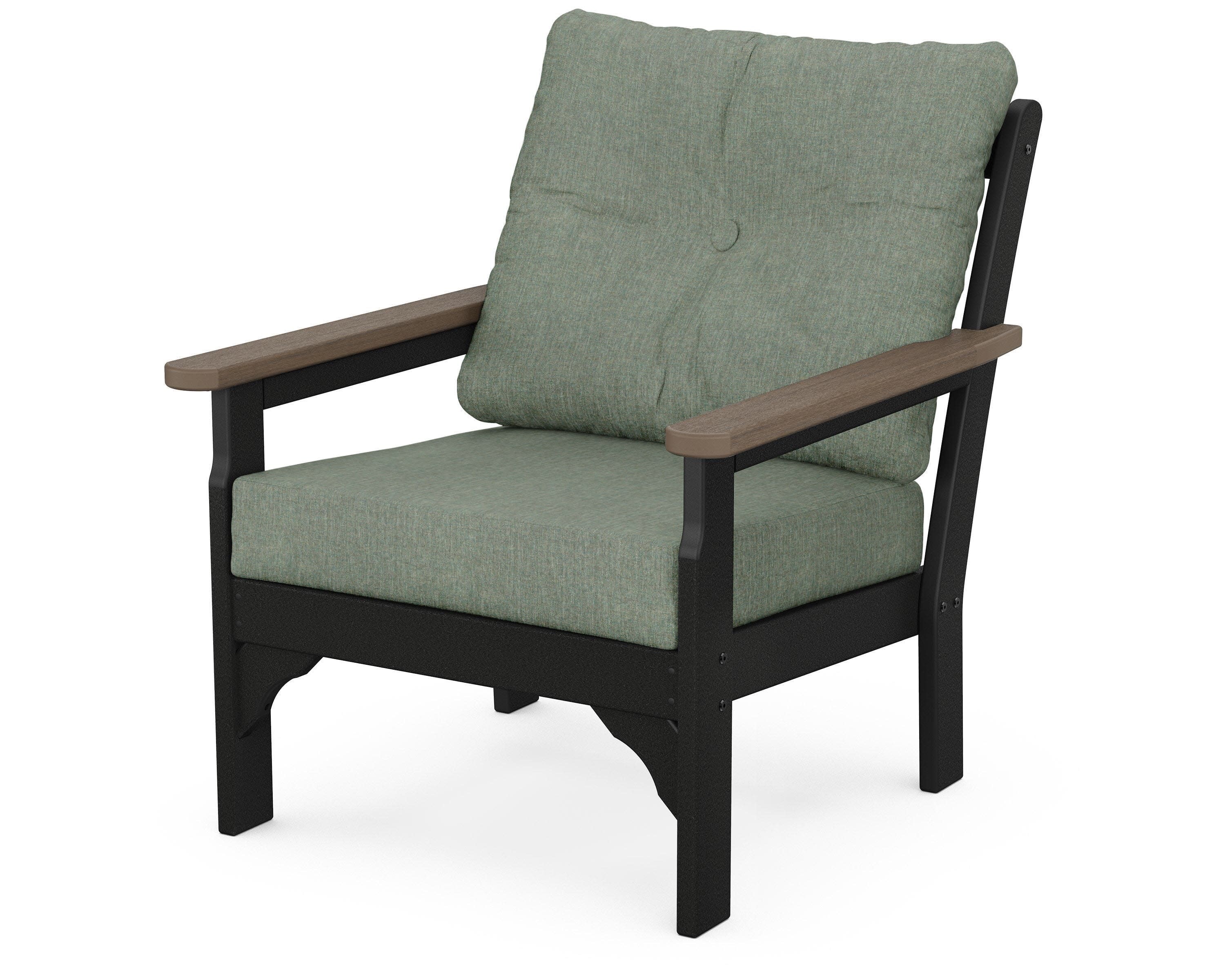 Vineyard Deep Seating Chair in Black / Kona / Cast Sage