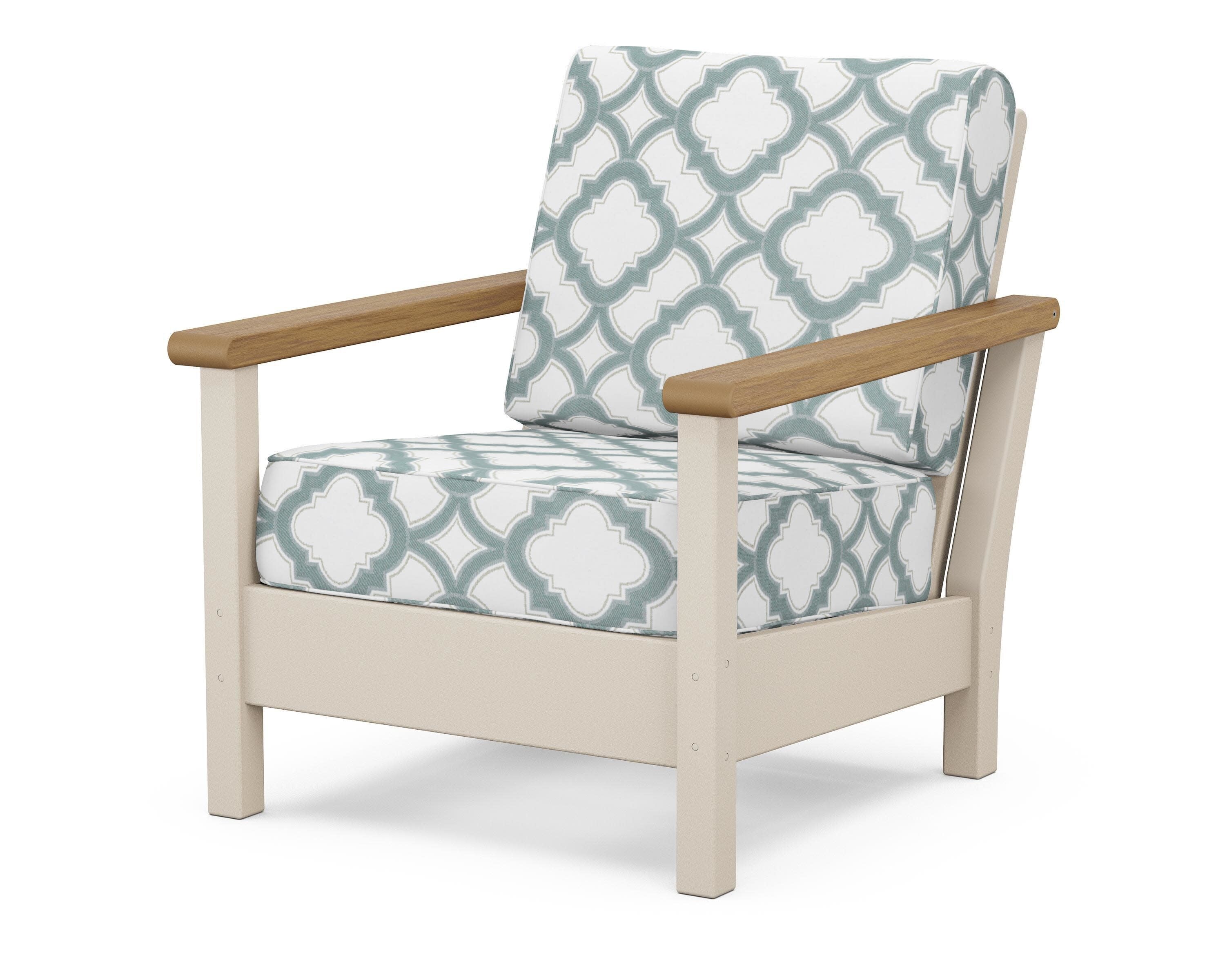 Harbour Deep Seating Chair in Sand / Natural / Trellis Glacier Spa