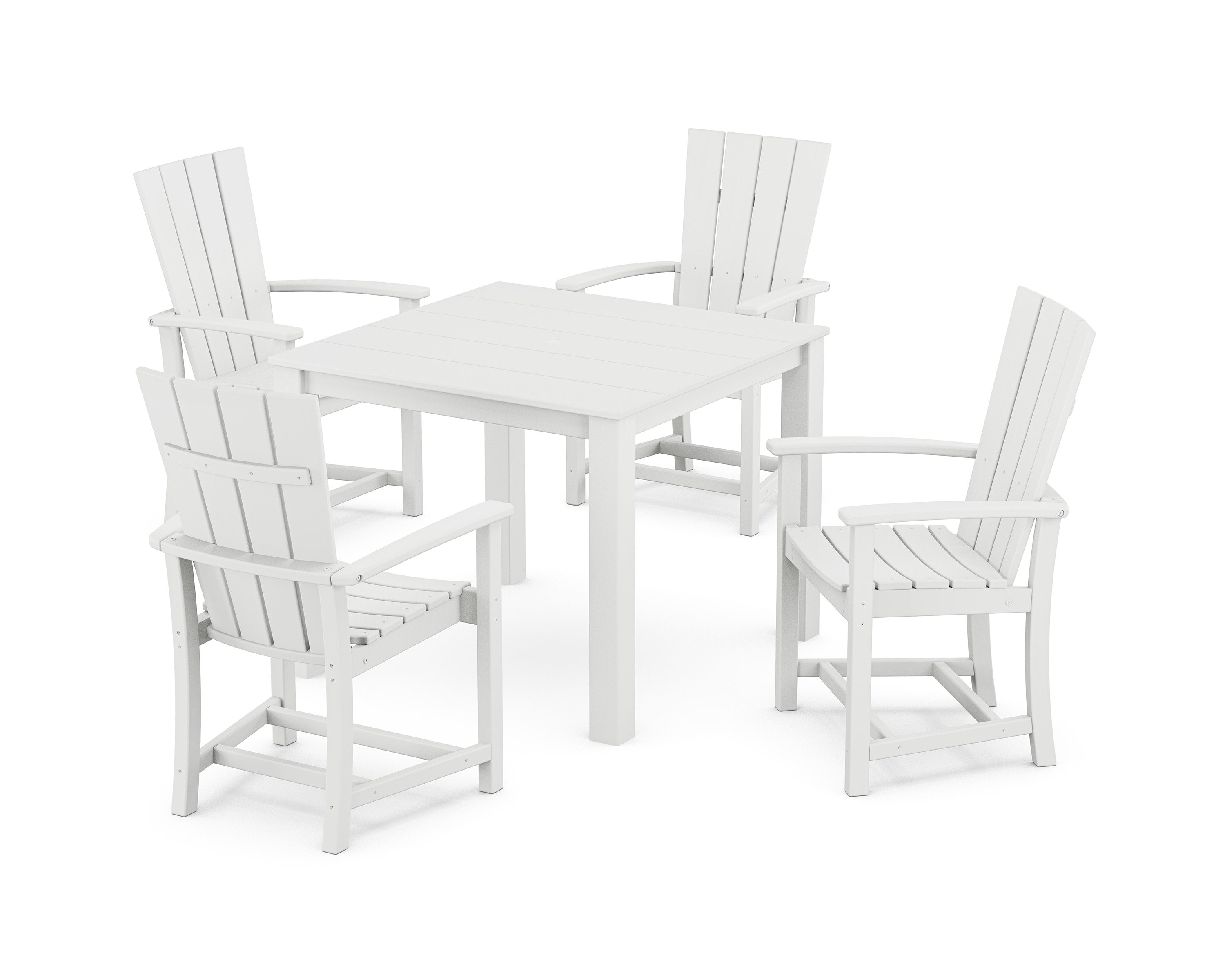 Quattro 5-Piece Parsons Dining Set in White