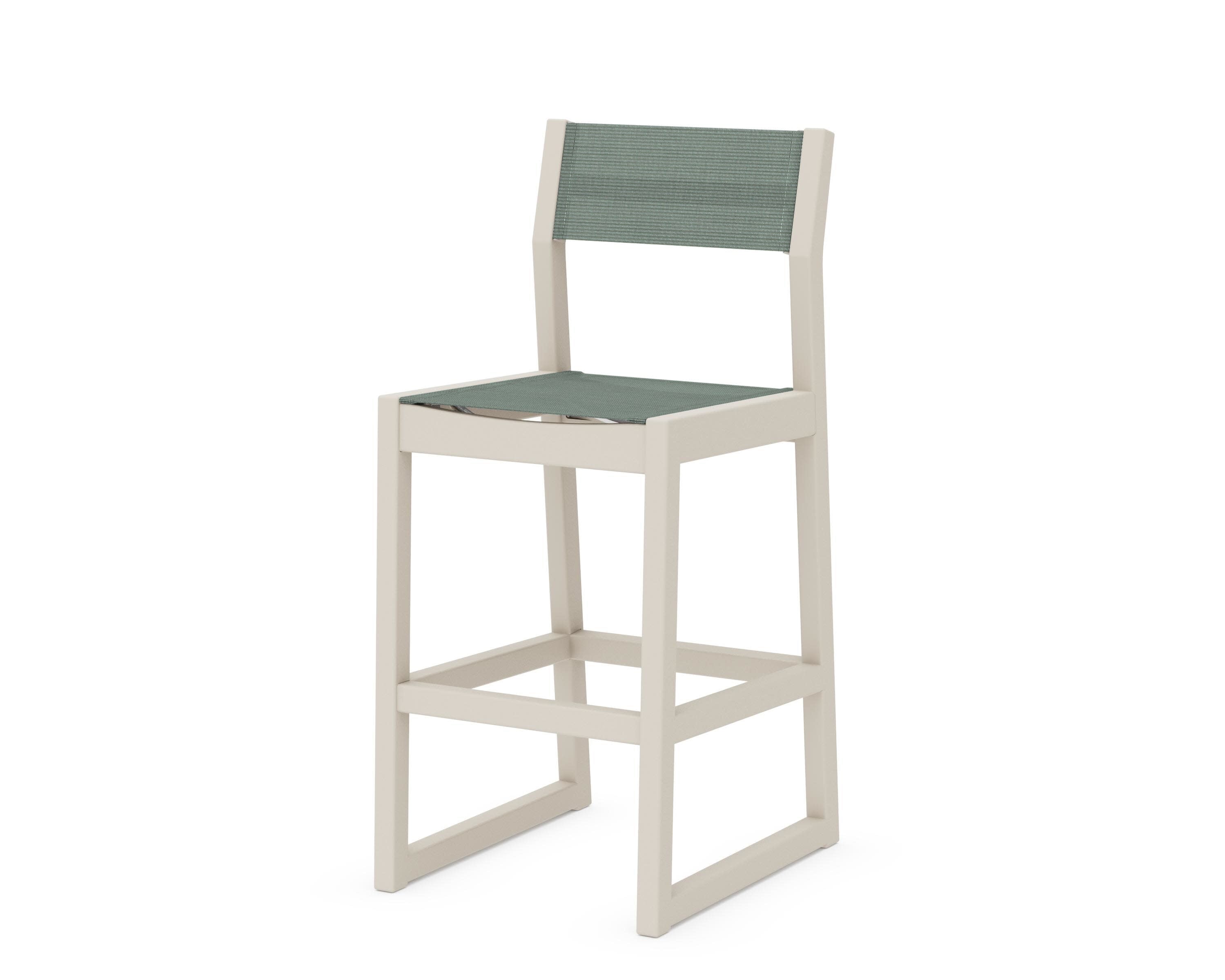 EDGE Sling Bar Side Chair in Sand / Dupioni Sea Mist Sling