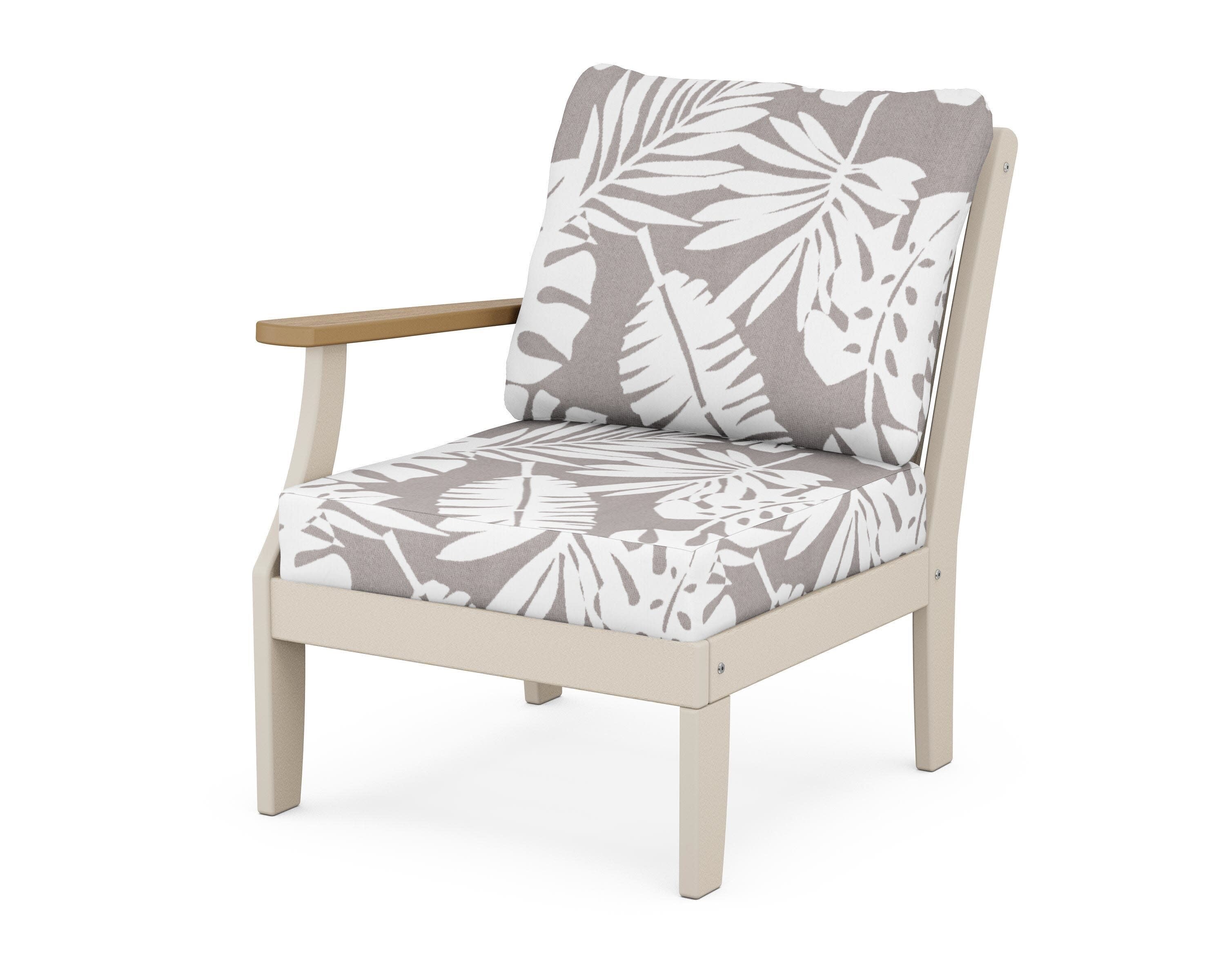 Braxton Modular Left Arm Chair in Sand / Natural / Leaf Grey Mist