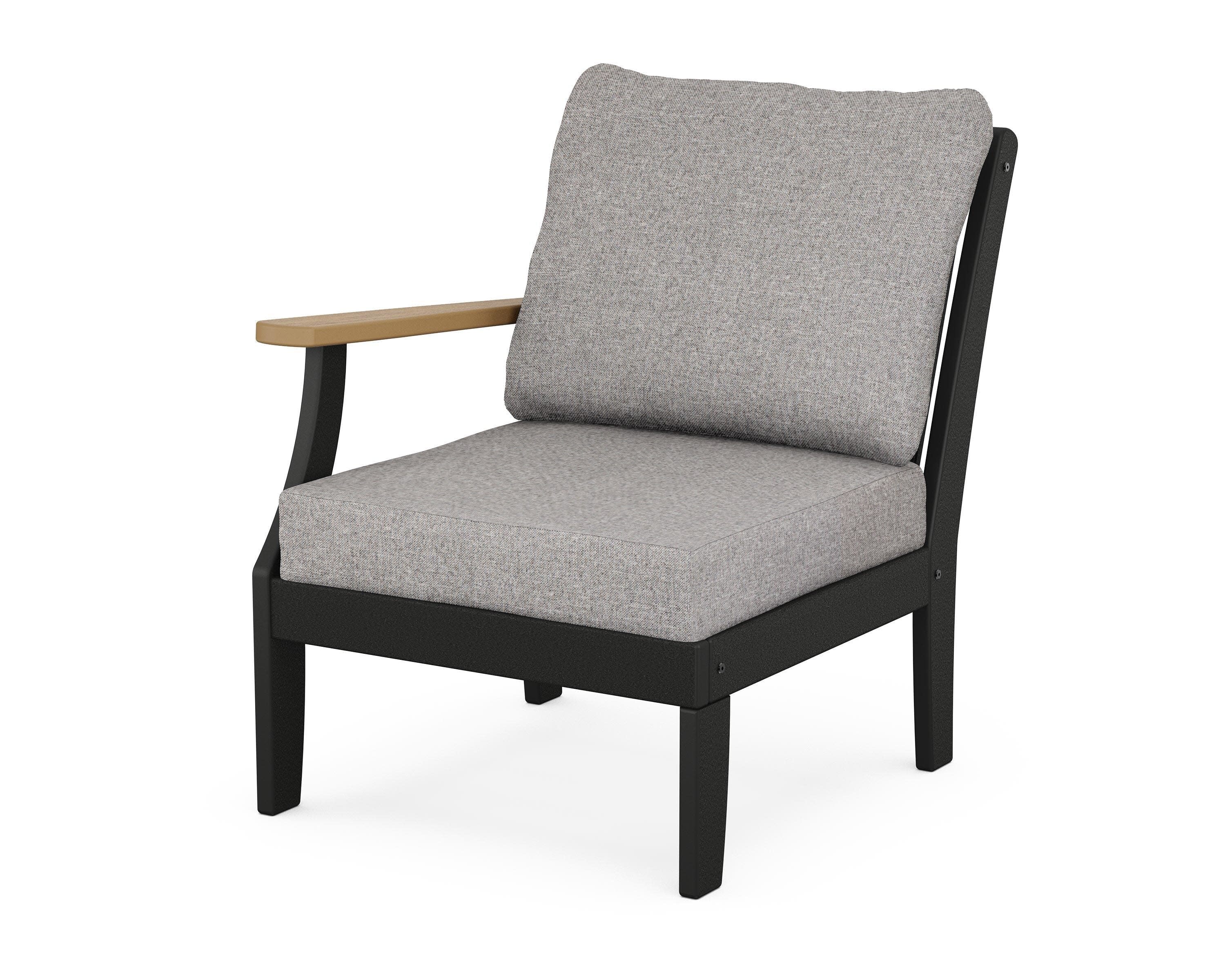 Braxton Modular Left Arm Chair in Black / Natural / Grey Mist
