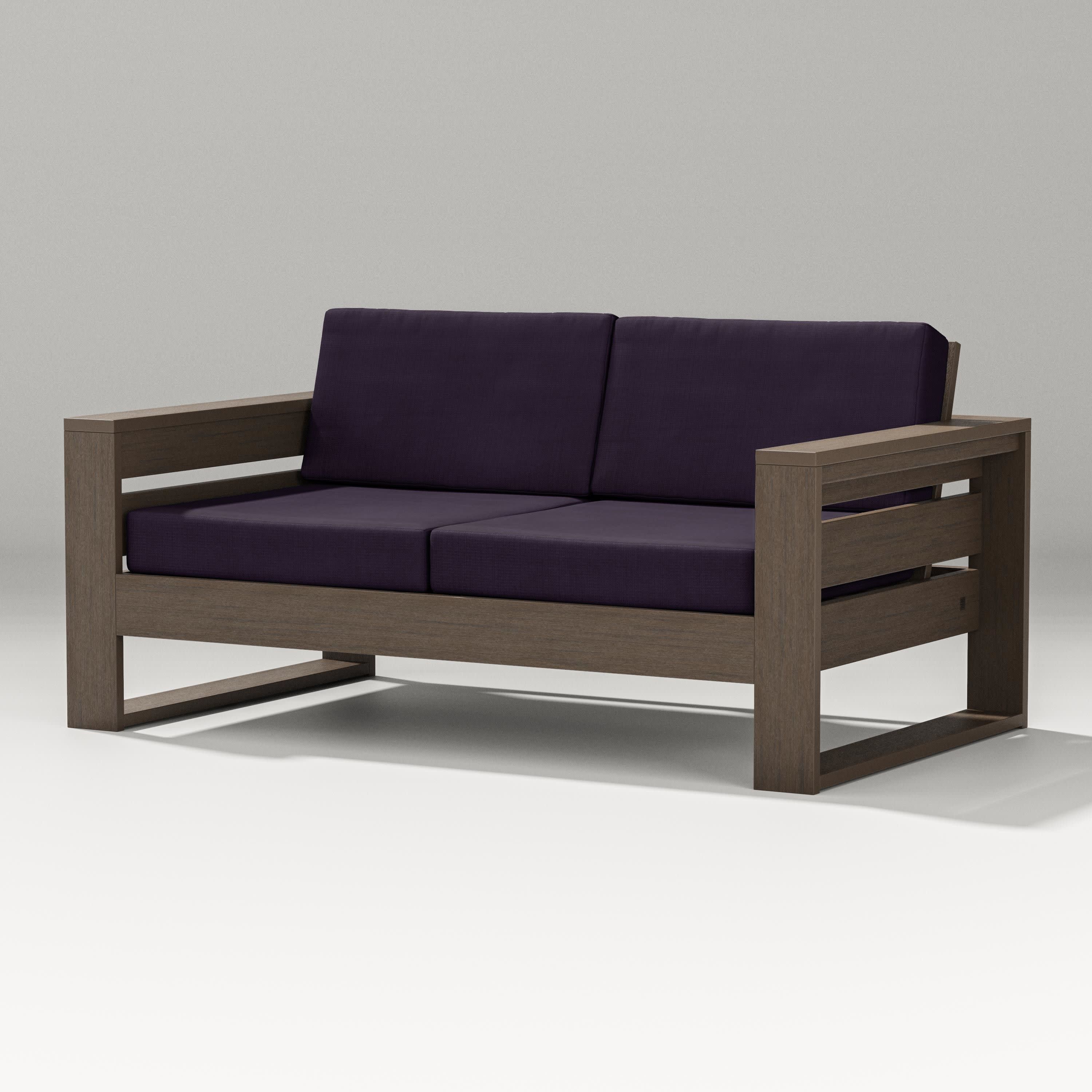 Latitude Loveseat in Kona / Navy Linen