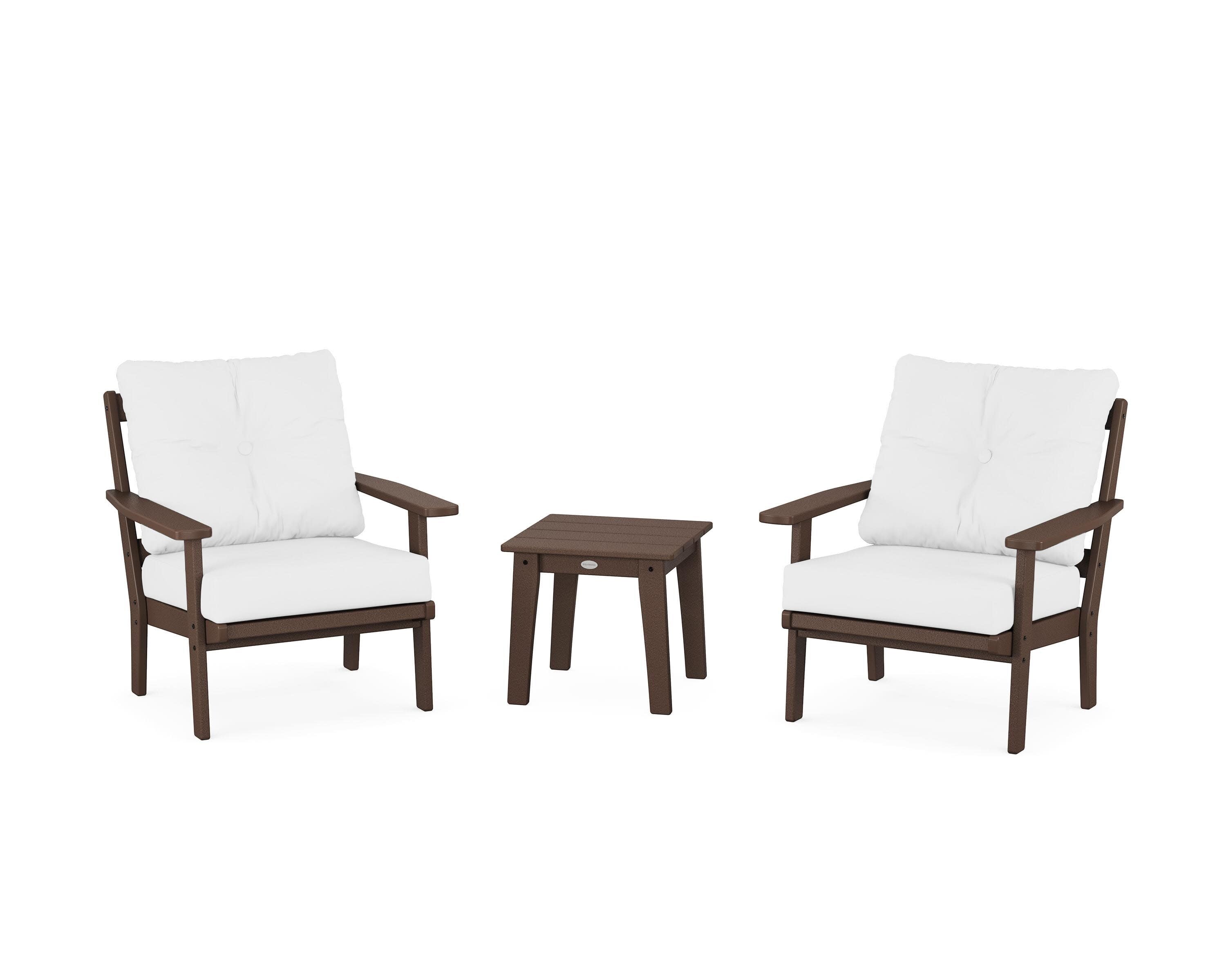 Oxford 3-Piece Deep Seating Set in Mahogany / Natural