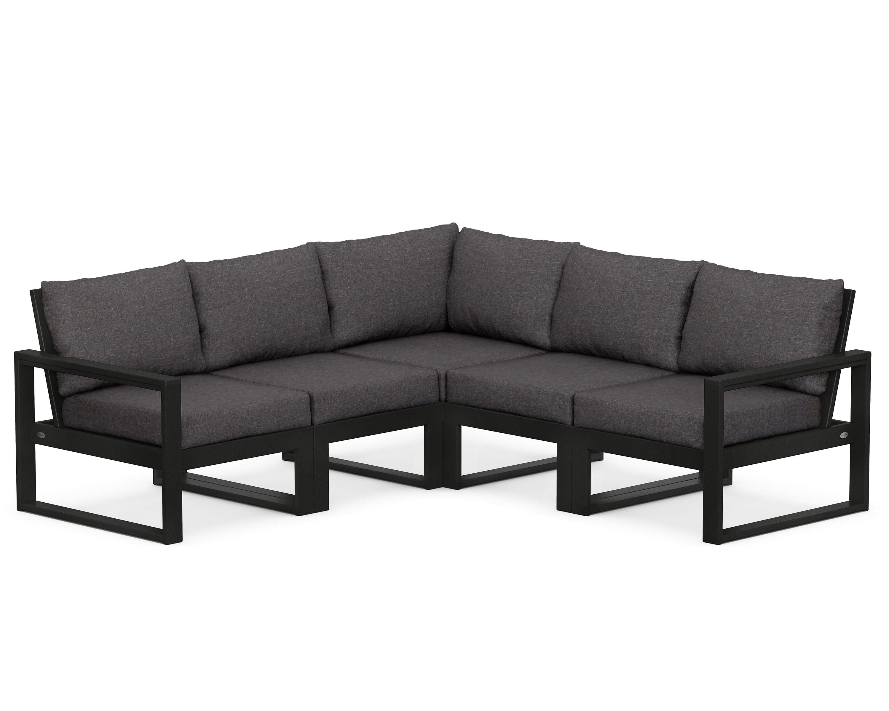 EDGE 5-Piece Modular Deep Seating Set in Black / Ash Charcoal