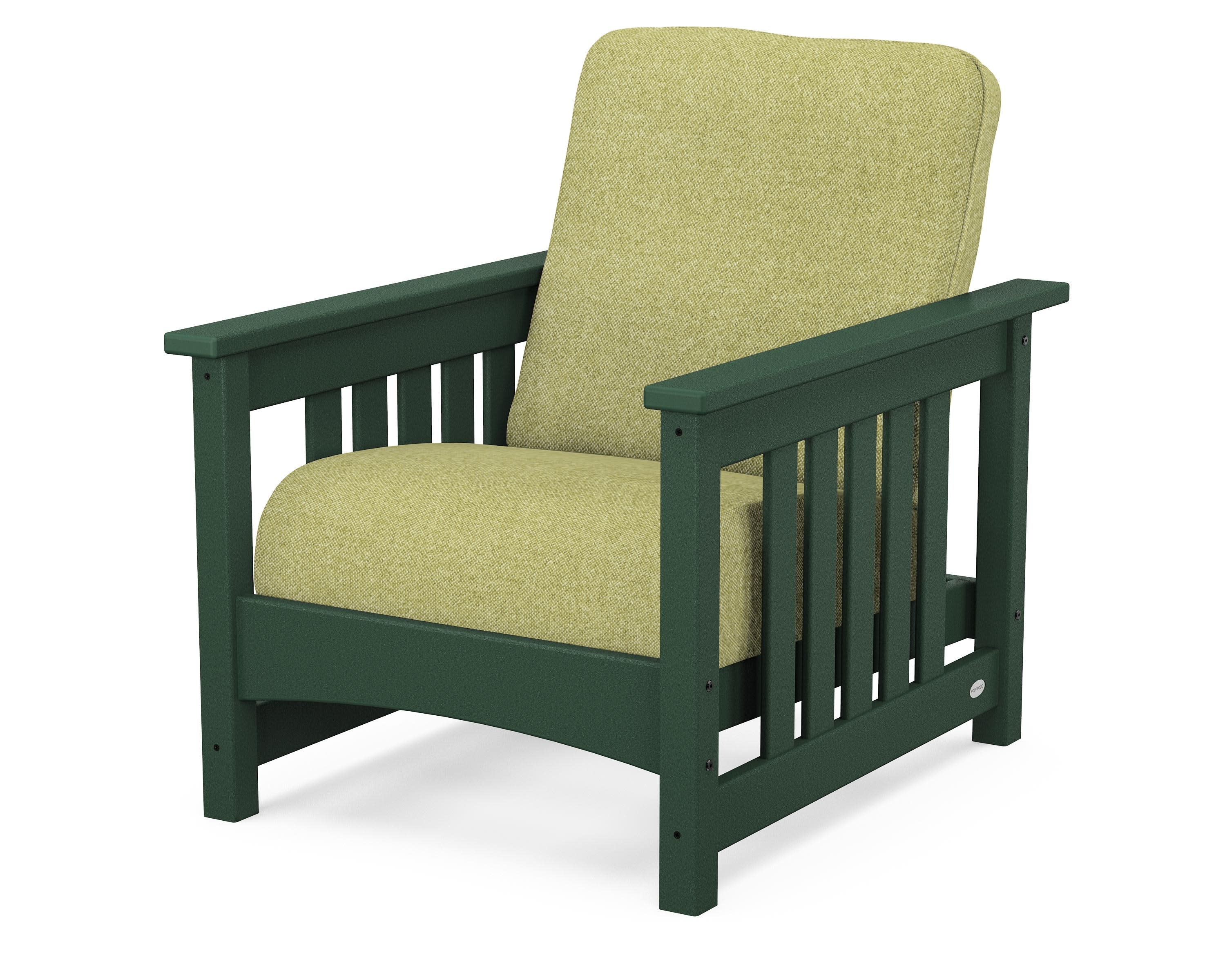 Club Mission Chair in Green / Chartreuse Boucle