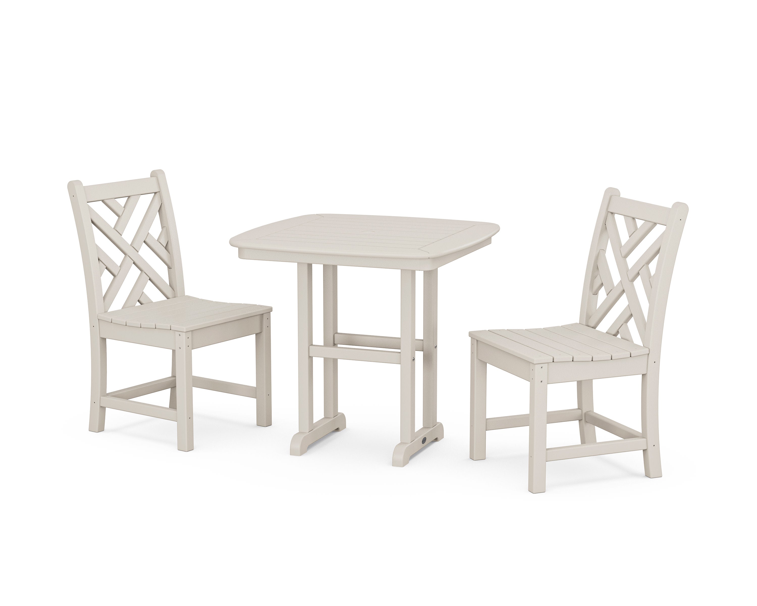 Chippendale Side Chair 3-Piece Dining Set in Sand