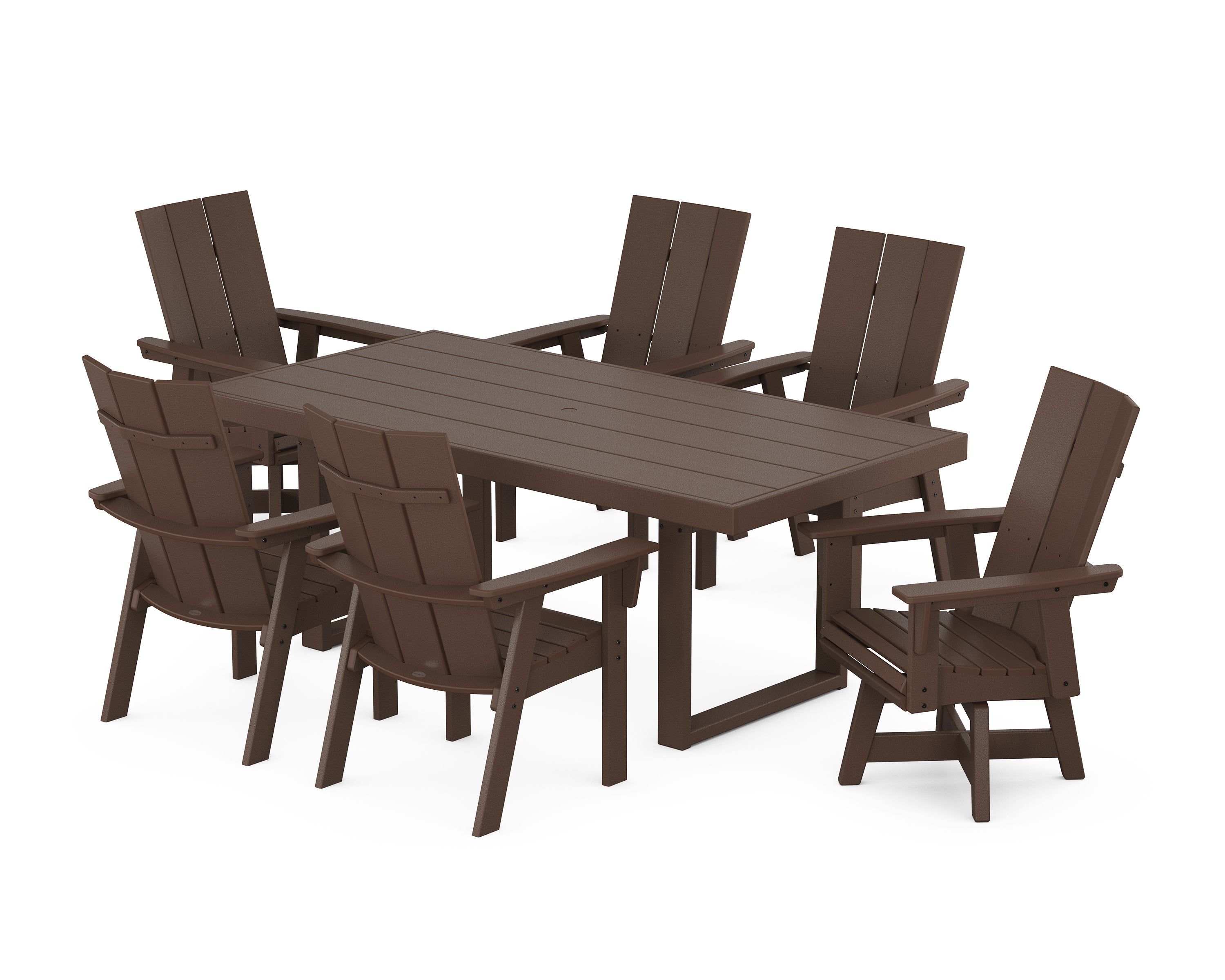 Modern Adirondack 7-Piece Dining Set in Mahogany