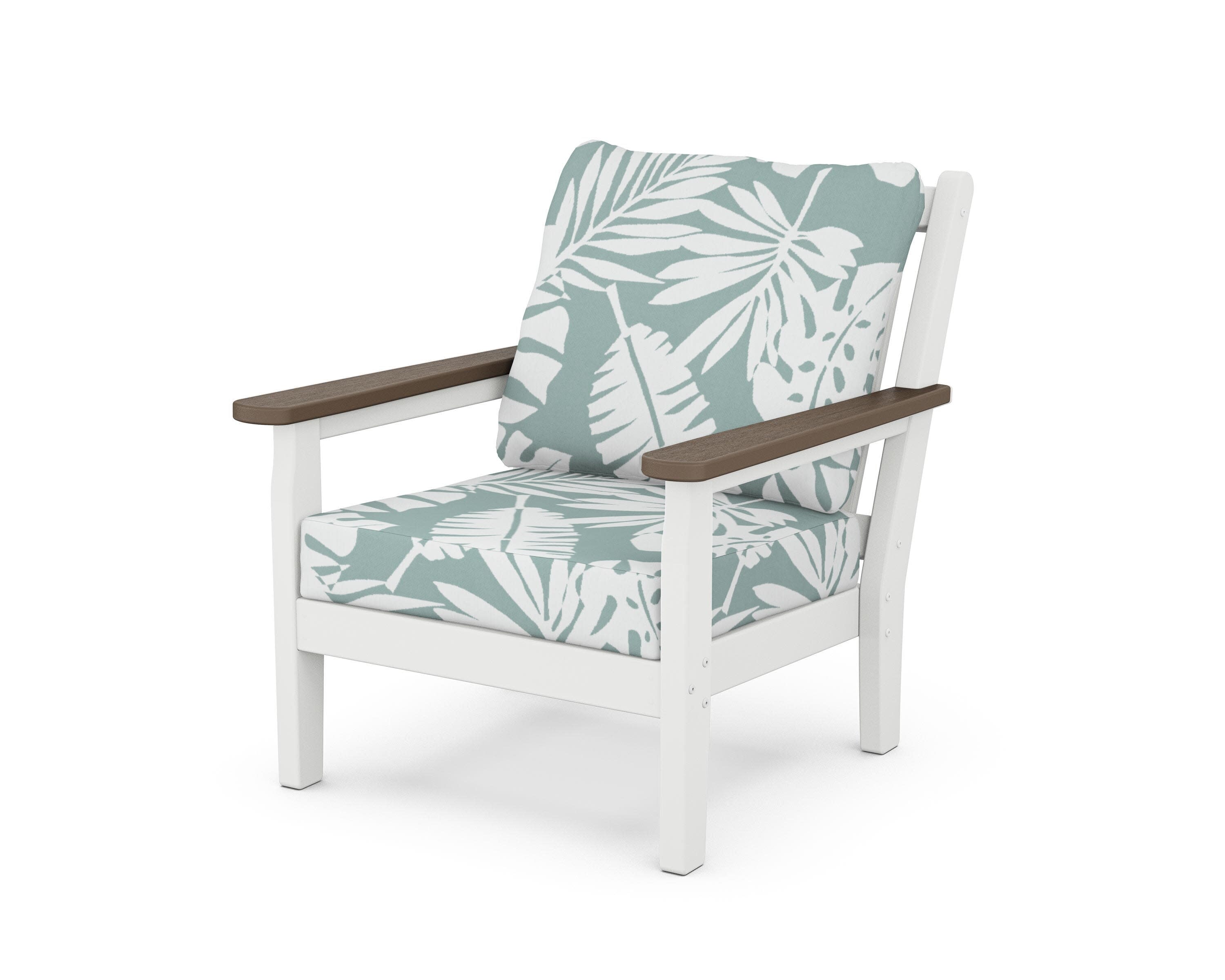 Chippendale Deep Seating Chair in White / Kona / Leaf Glacier Spa