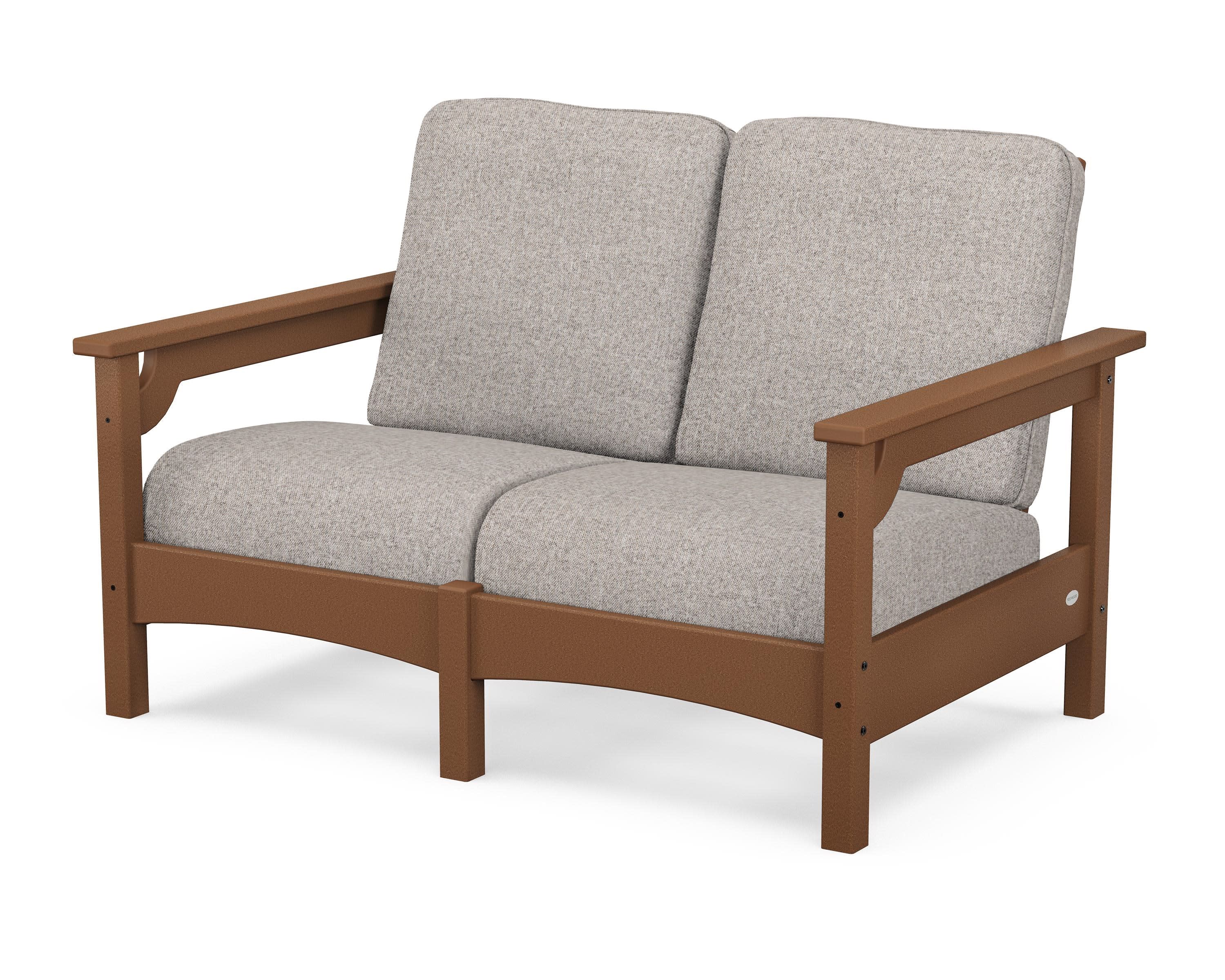 Club Loveseat in Teak / Weathered Tweed