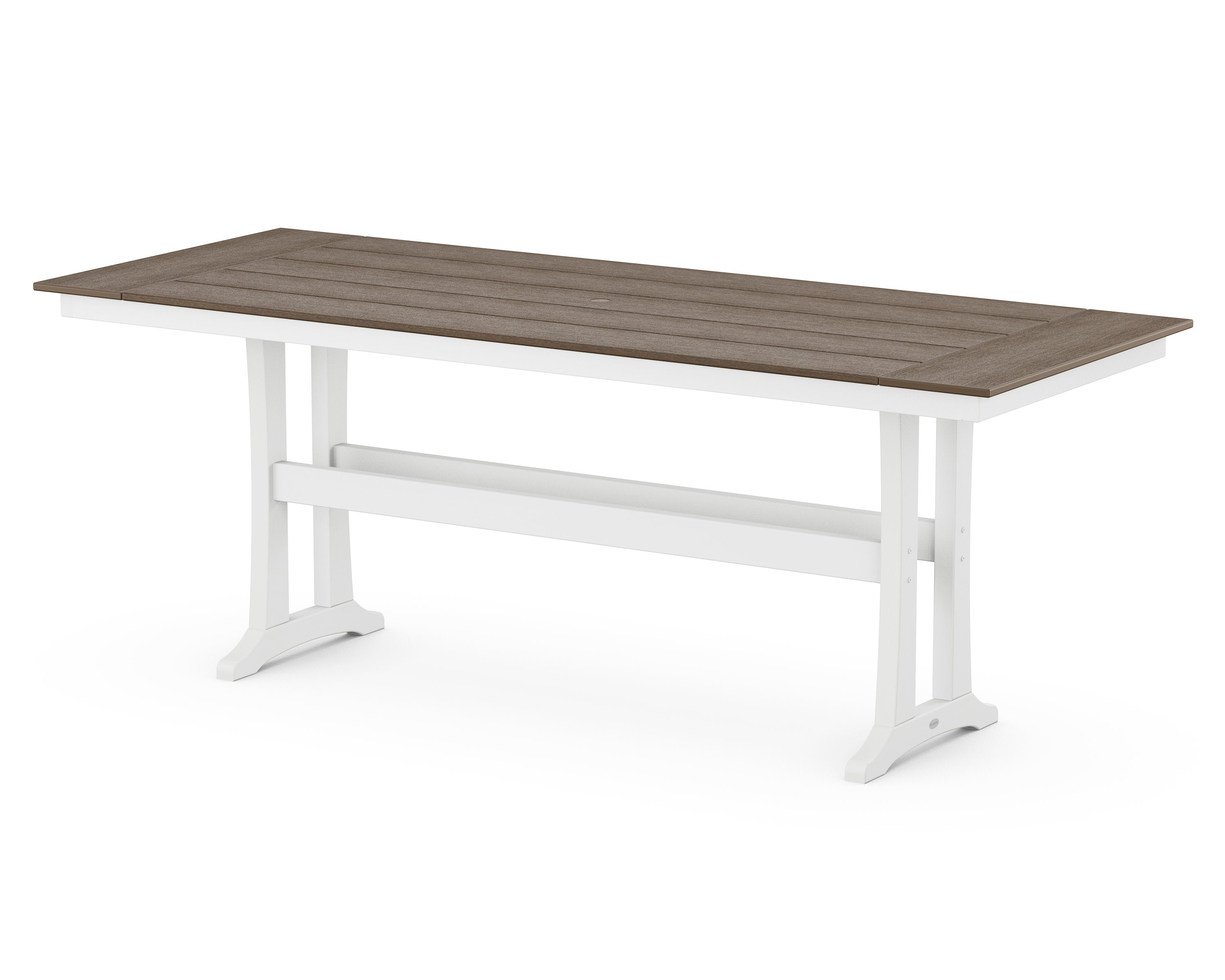 Farmhouse Trestle 38" x 96" Counter Table in White / Kona