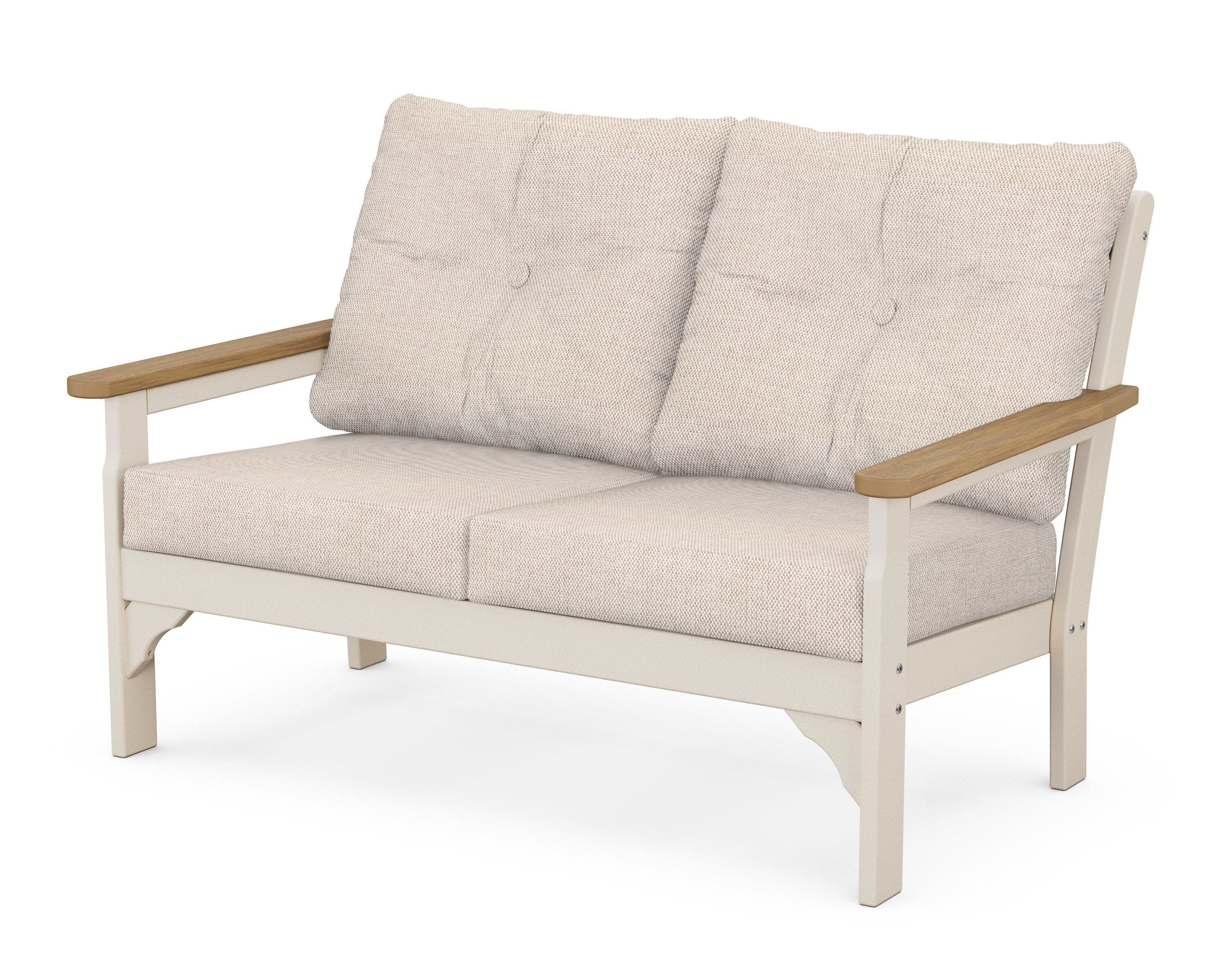 Vineyard Deep Seating Loveseat in Sand / Natural / Blend Linen