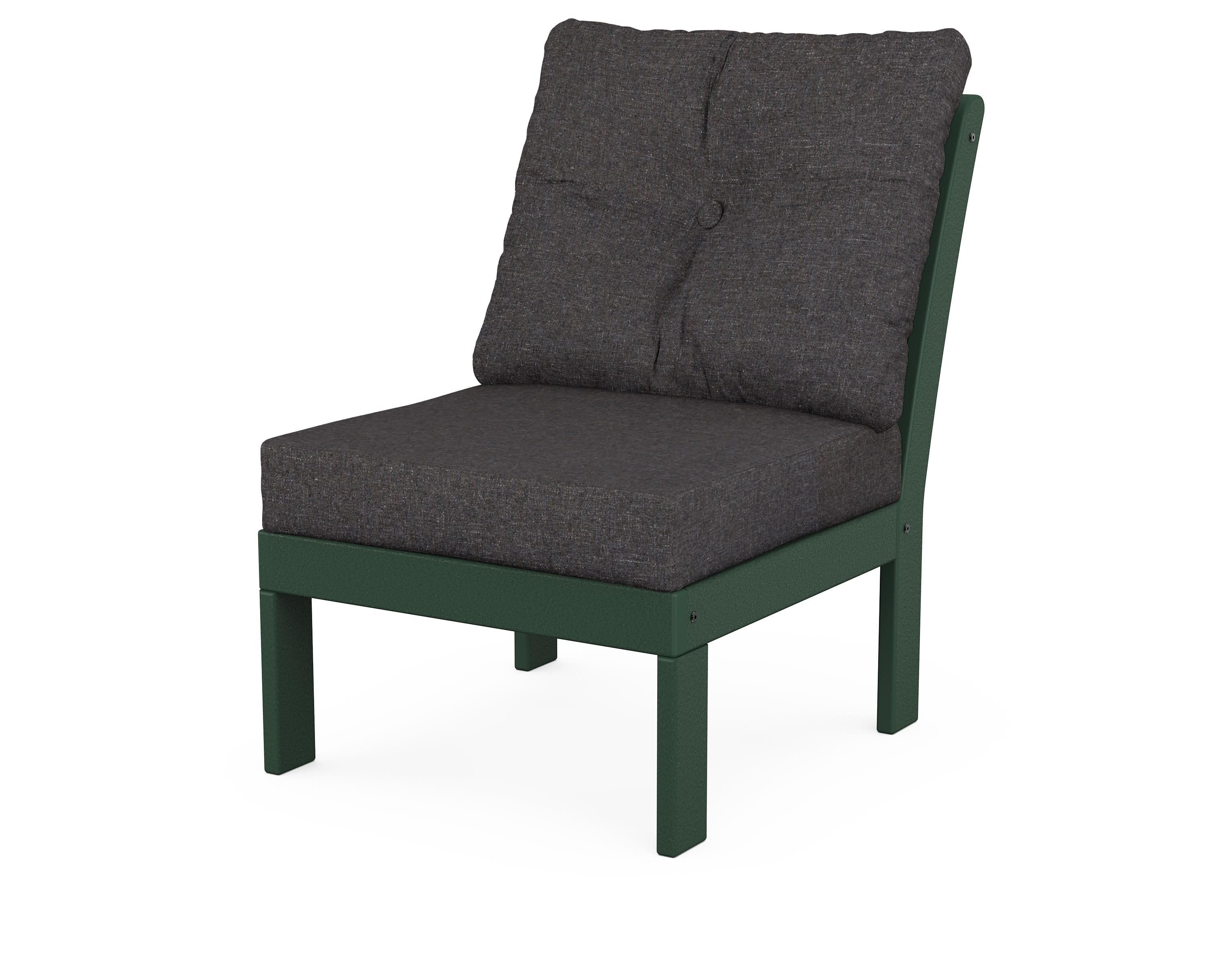 Vineyard Modular Armless Chair in Green / Ash Charcoal