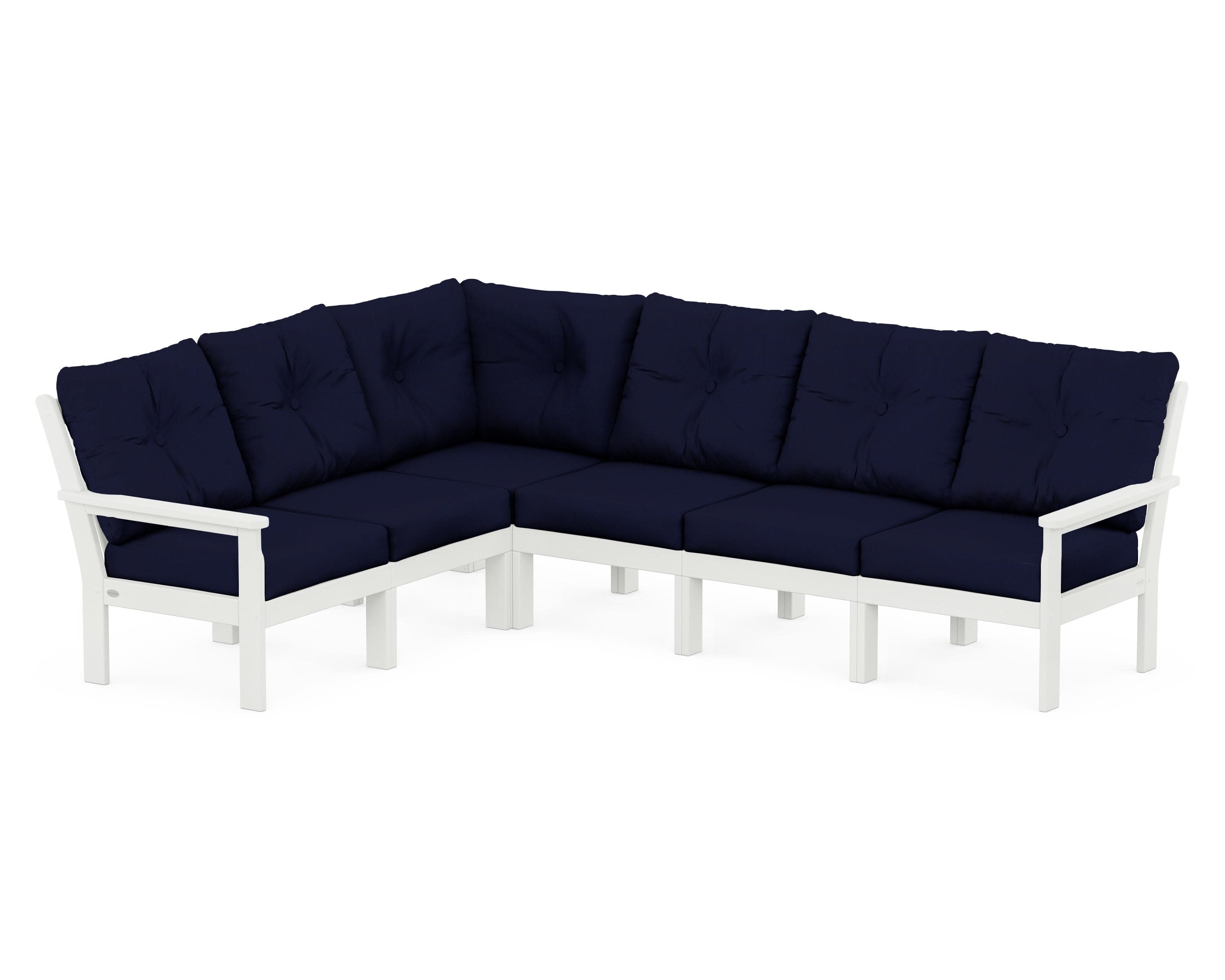 Vineyard 6-Piece Sectional in Vintage White / Navy