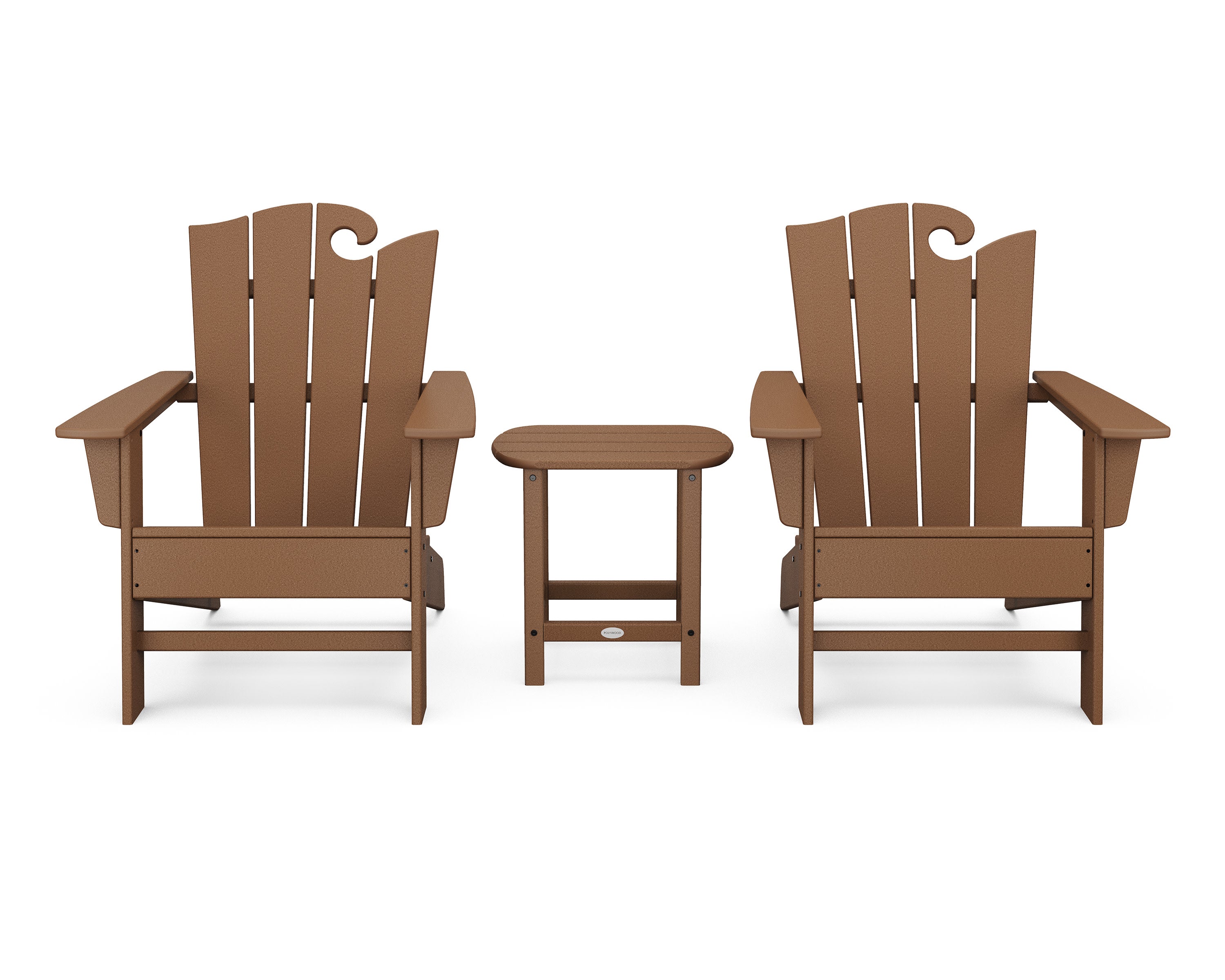 Wave 3-Piece Adirondack Set with The Ocean Chair in Teak