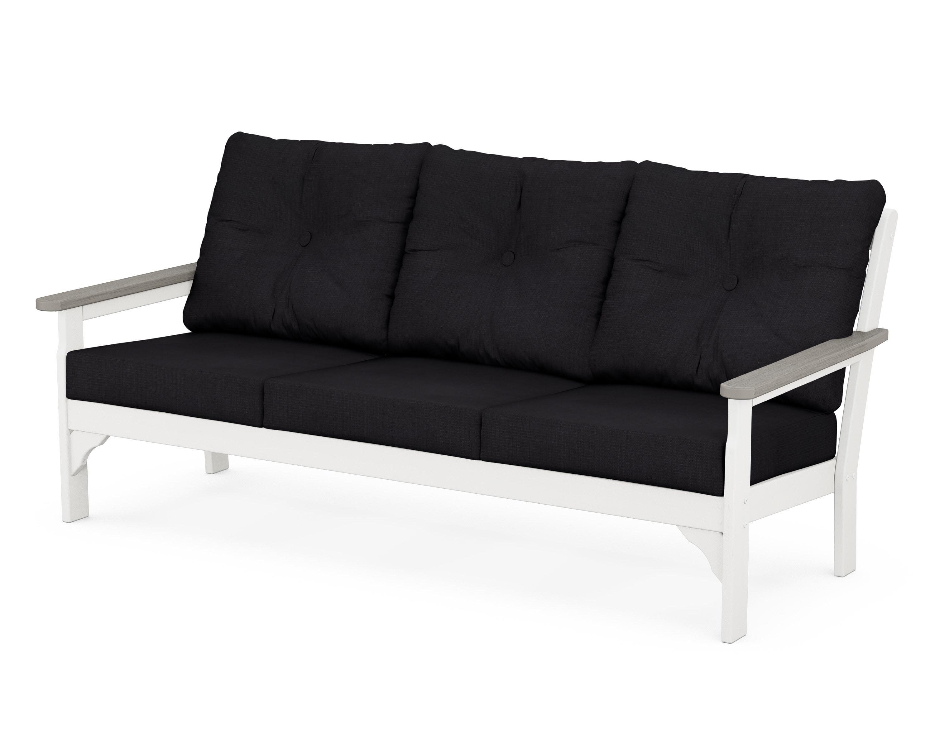 Vineyard Deep Seating Sofa in White / Driftwood / Midnight Linen
