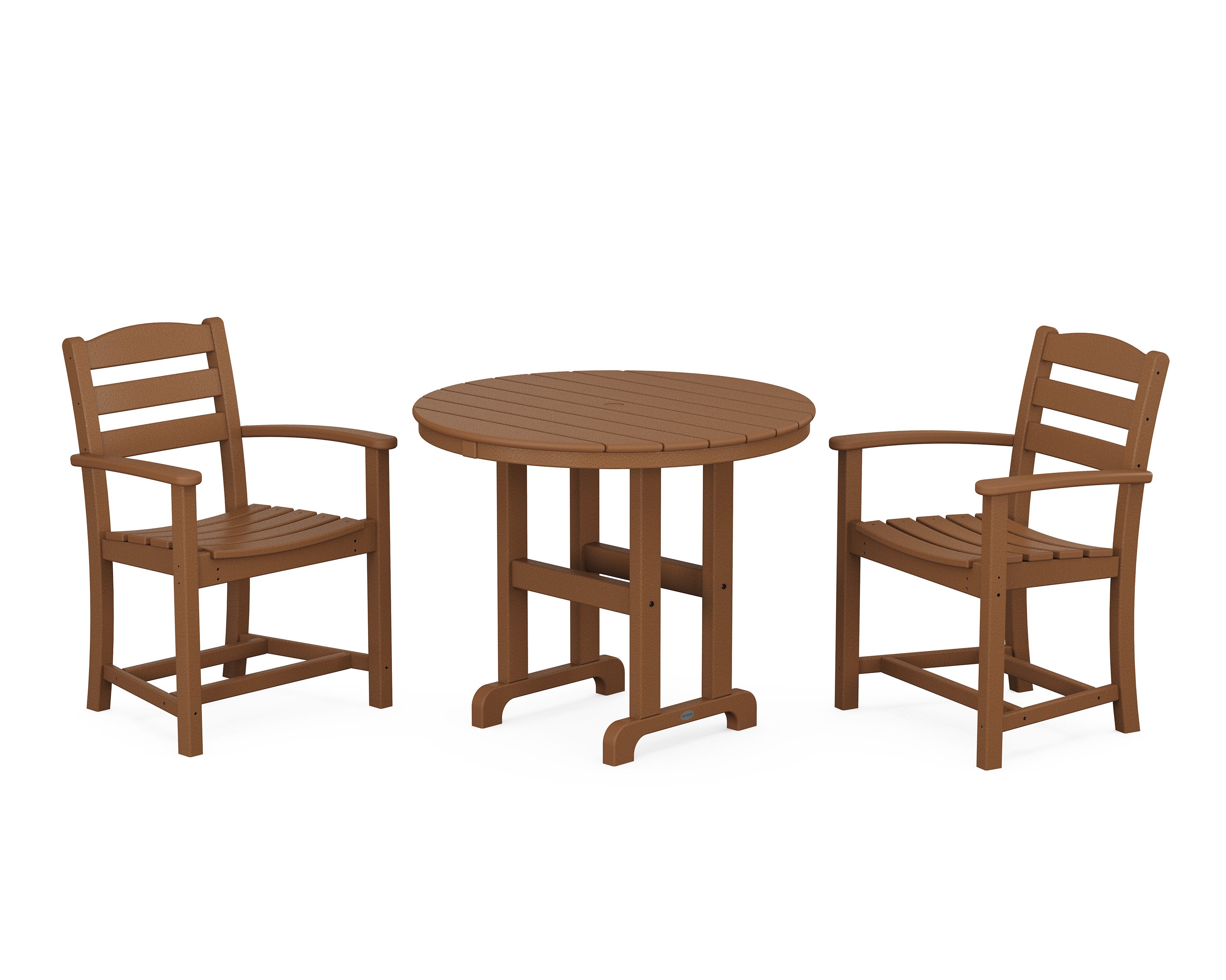 La Casa Caf 3-Piece Round Dining Set in Teak