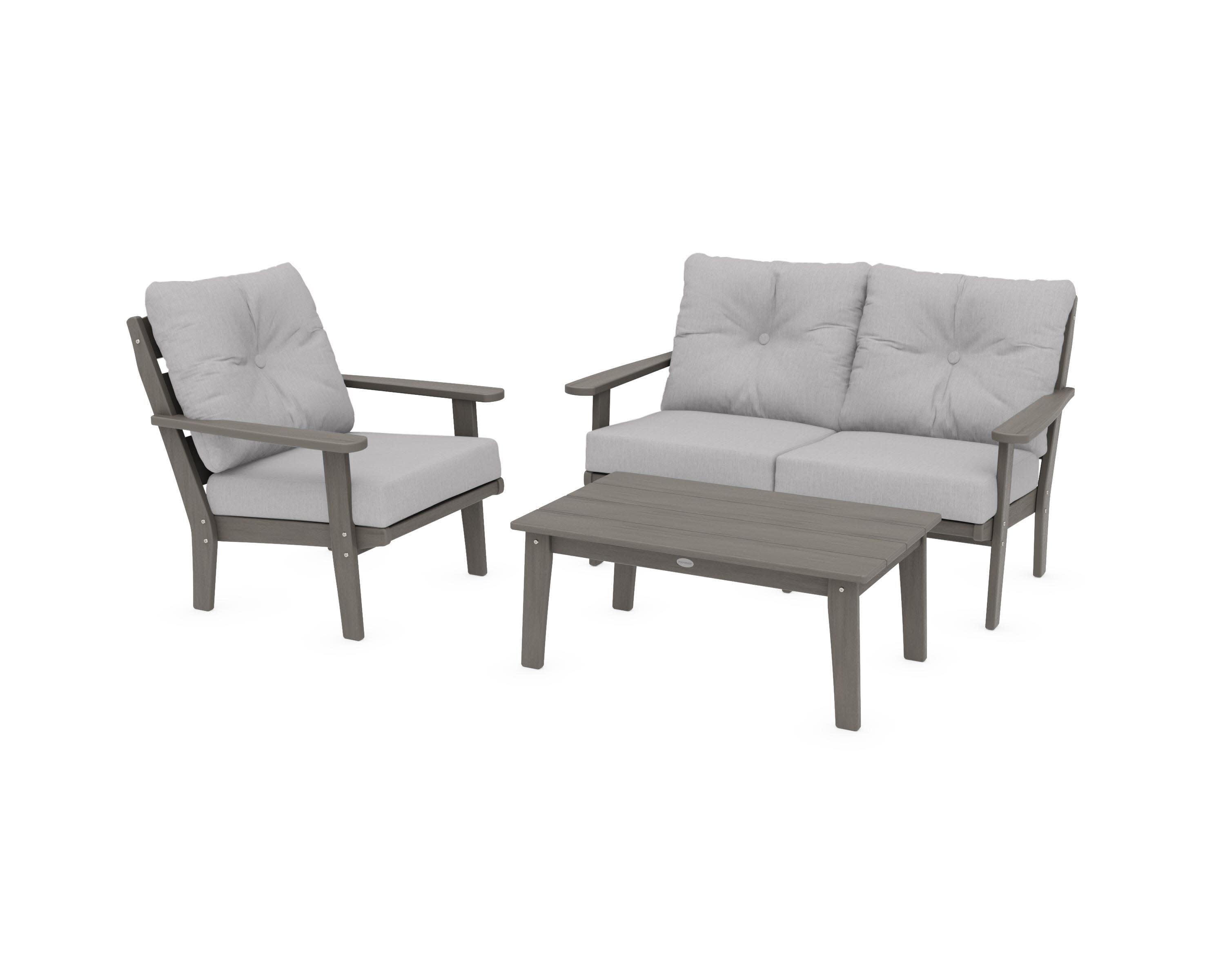 Lakeside 3-Piece Deep Seating Set in Driftwood / Granite