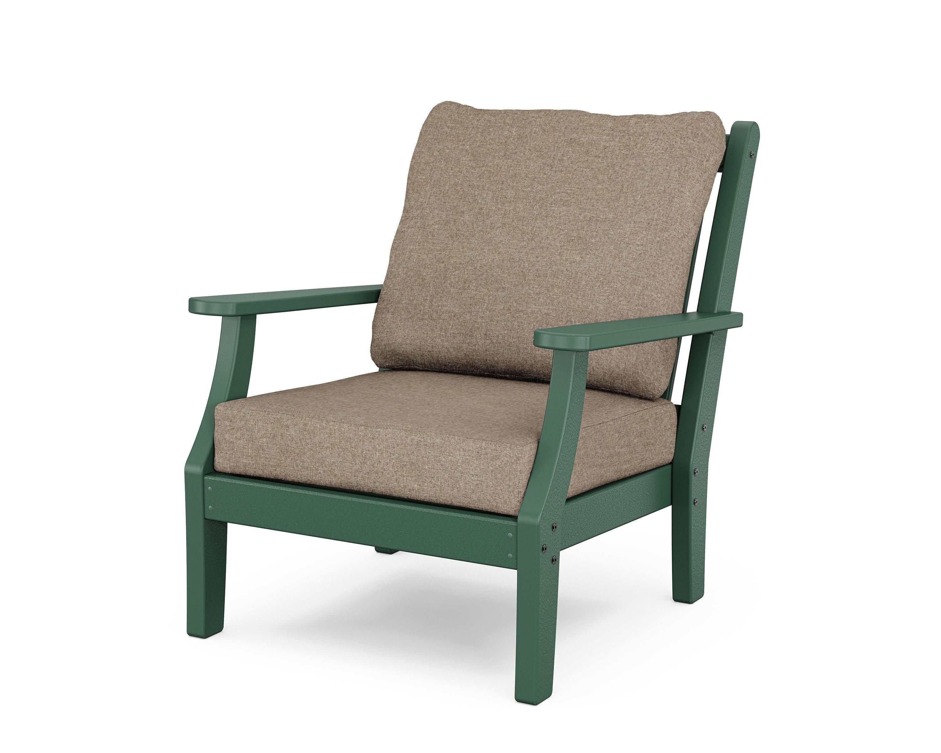 Wovendale Deep Seating Chair in Green / Spiced Burlap