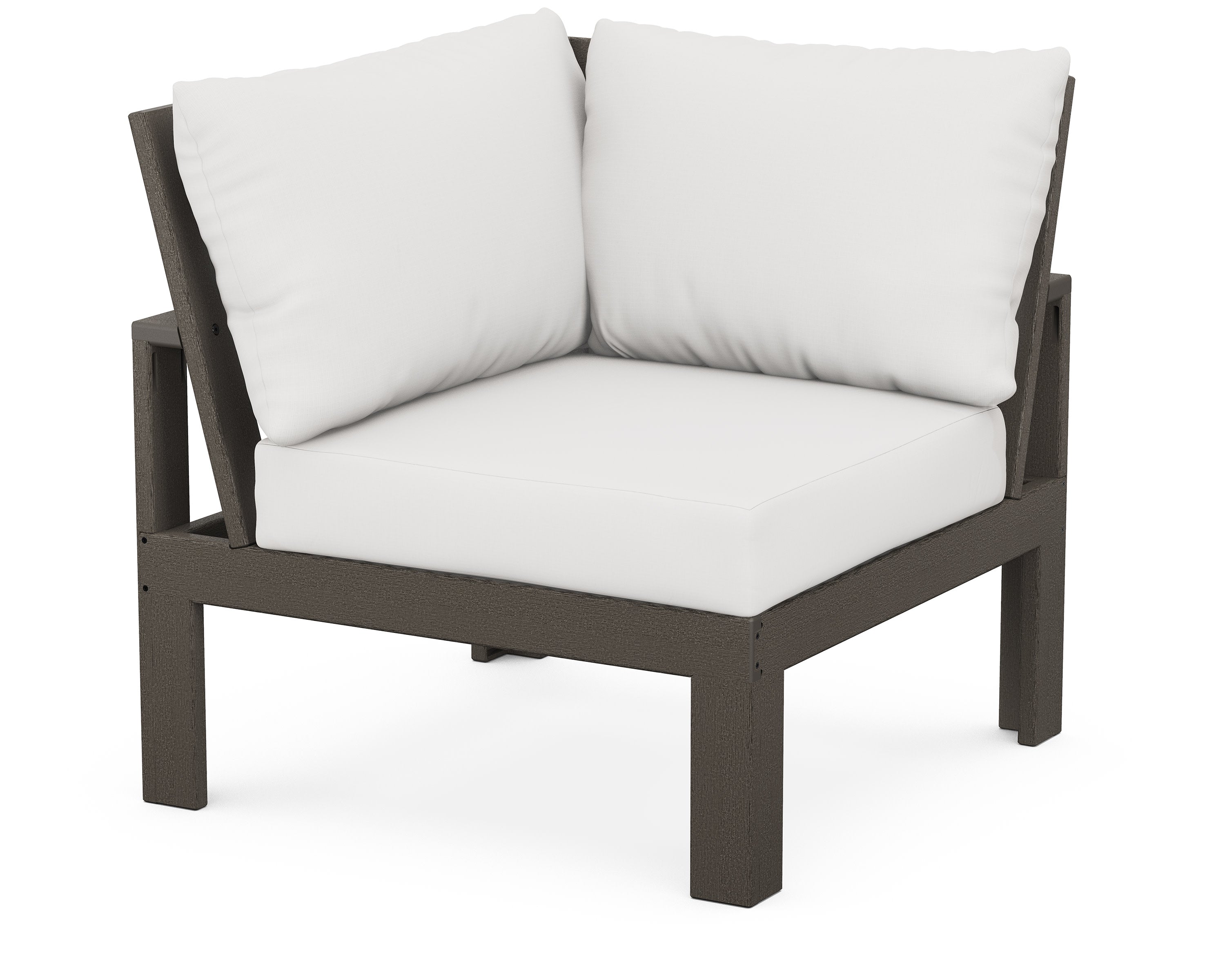 Modular Corner Chair in Vintage Coffee / Natural Linen