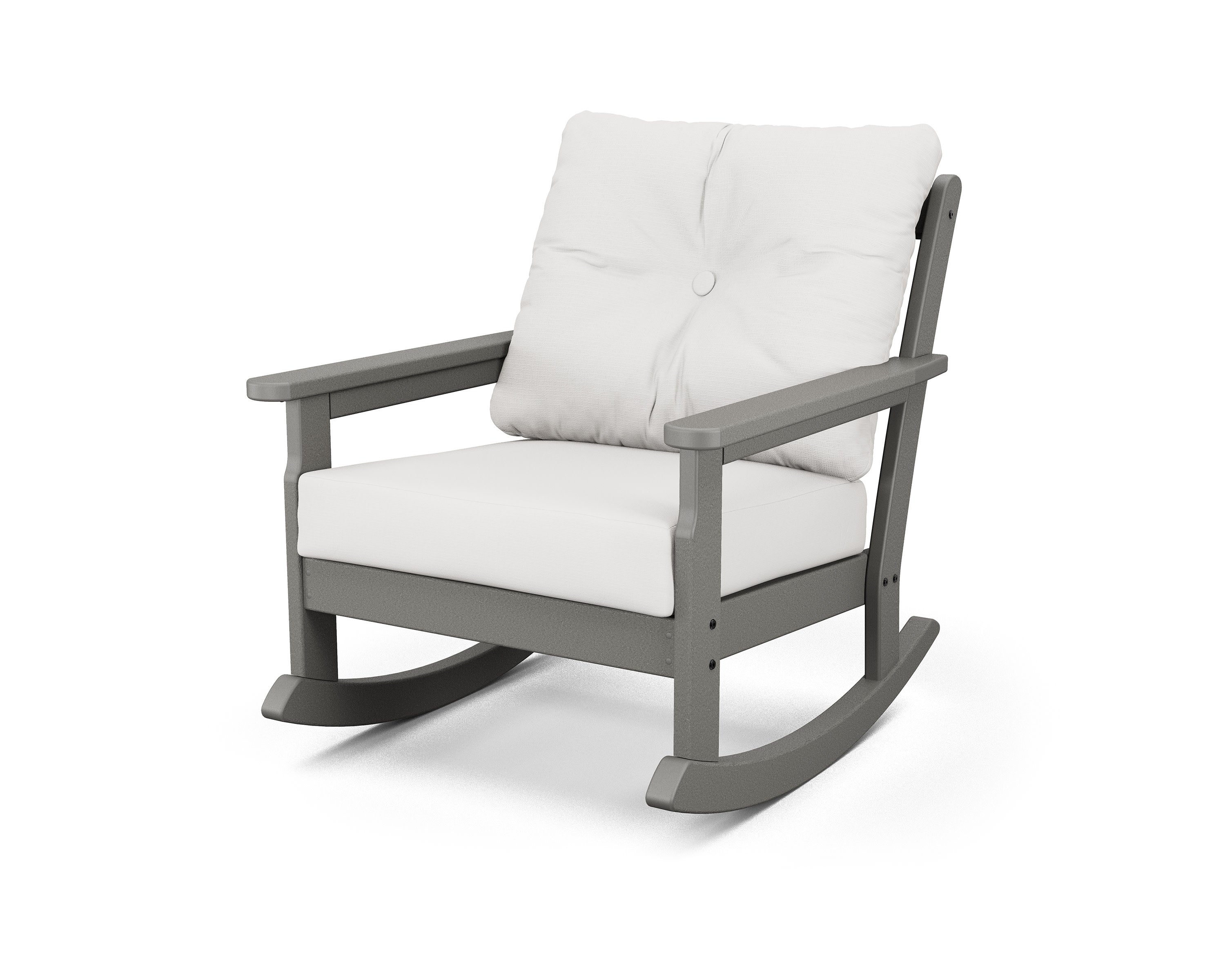 Vineyard Deep Seating Rocking Chair in Slate Grey / Natural Linen