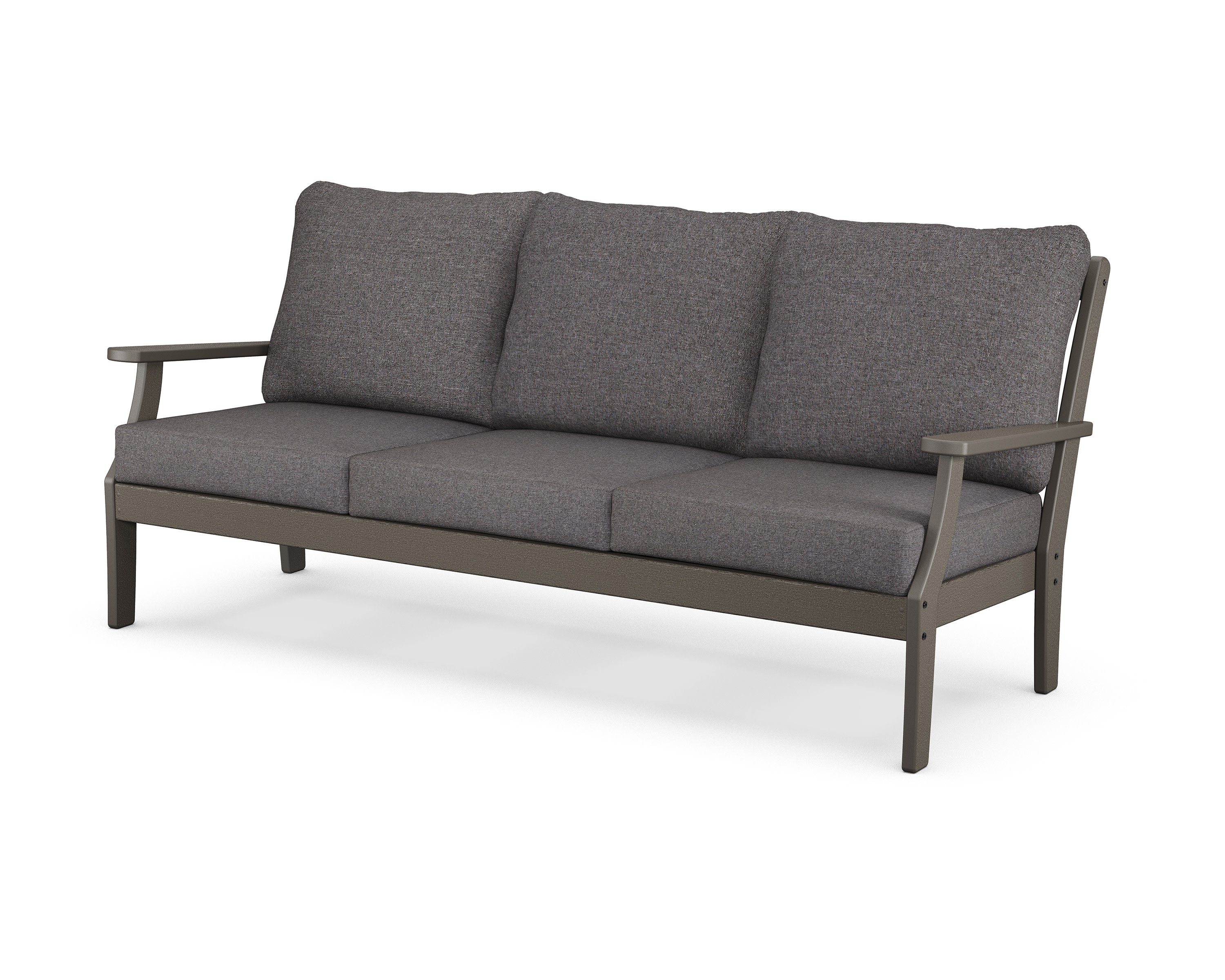Braxton Deep Seating Sofa in Vintage Coffee / Ash Charcoal