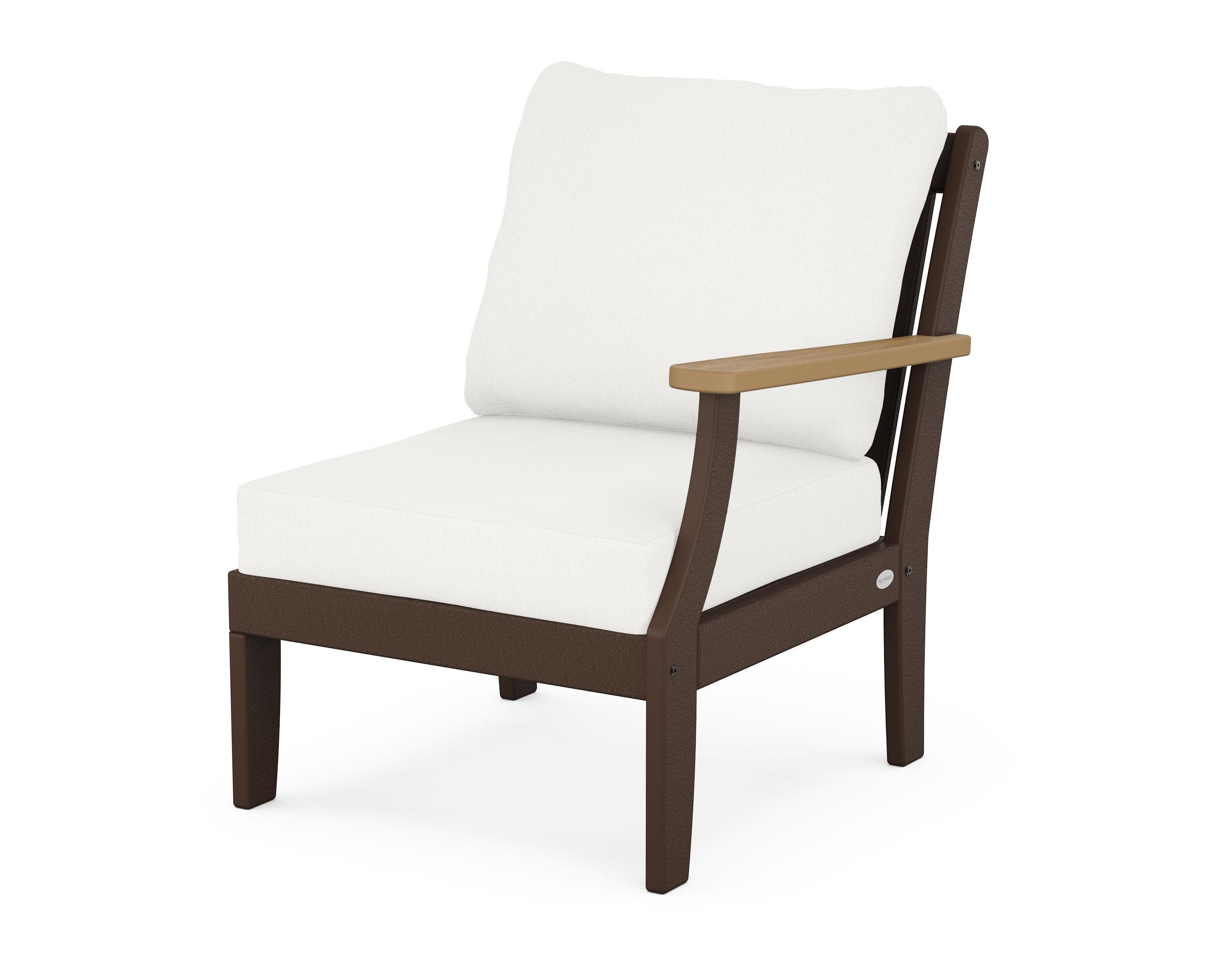 Braxton Modular Right Arm Chair in Mahogany / Natural / Natural Linen