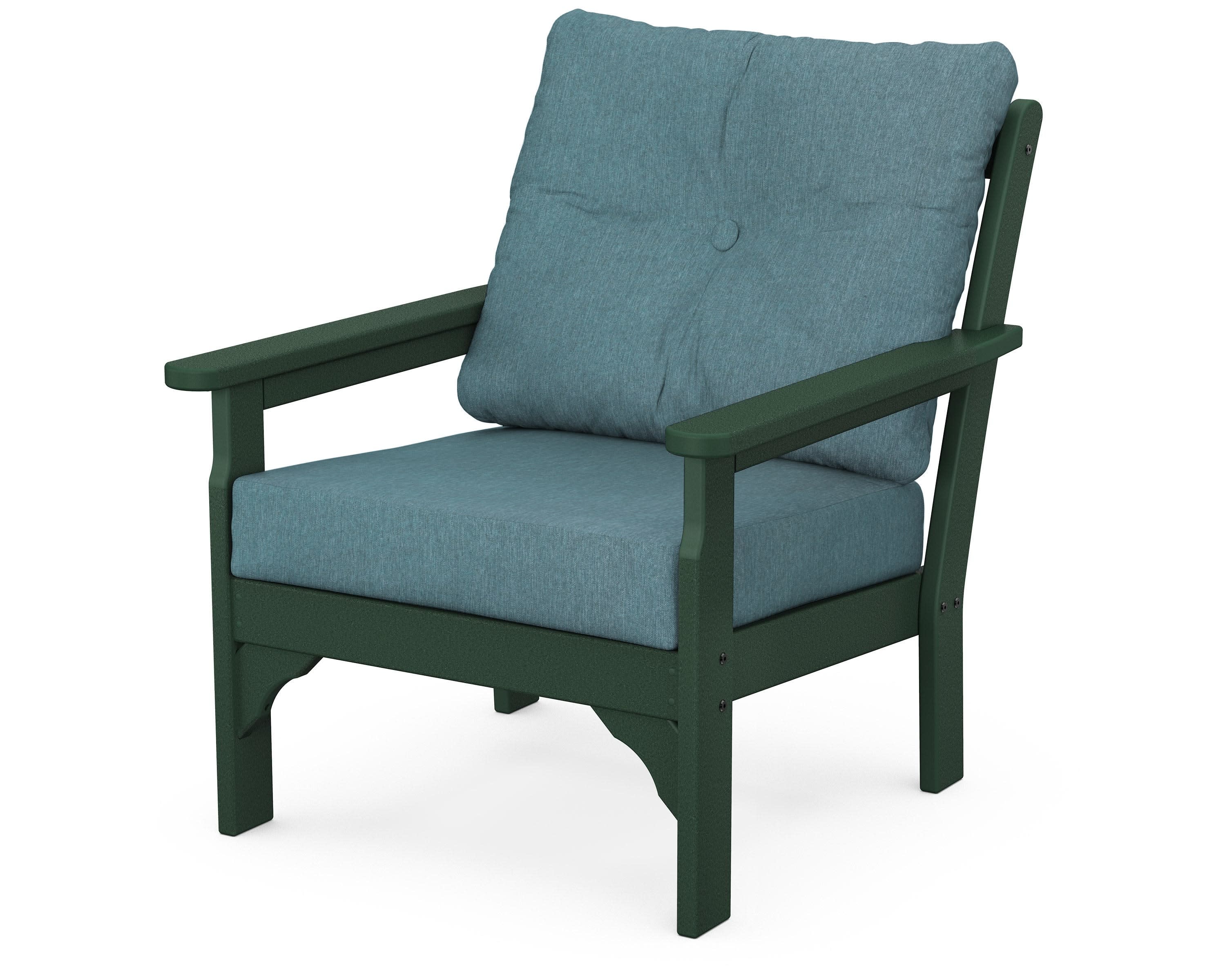 Vineyard Deep Seating Chair in Green / Ocean Teal