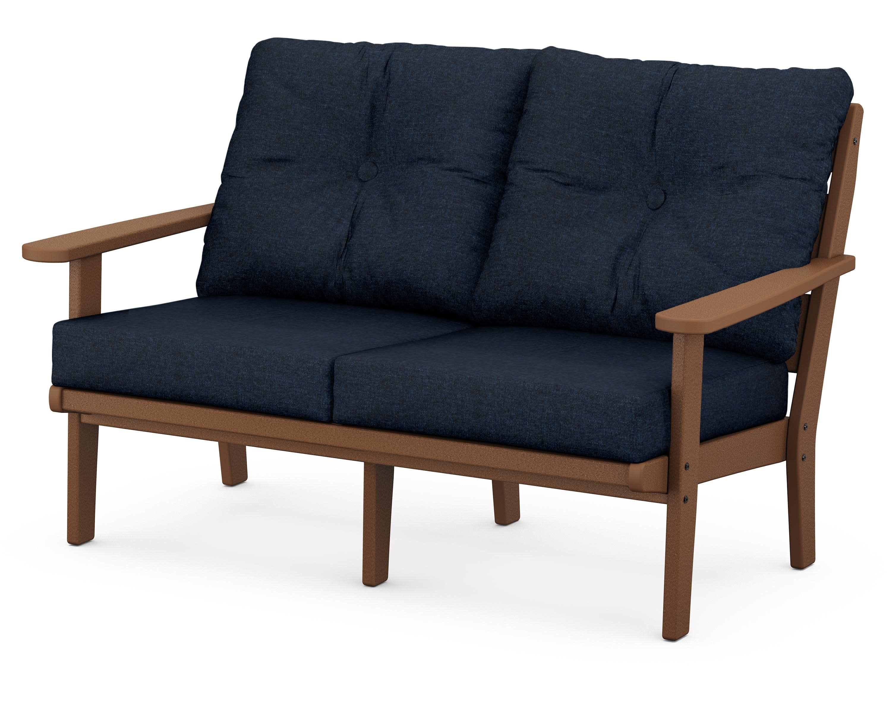 Lakeside Deep Seating Loveseat in Teak / Marine Indigo