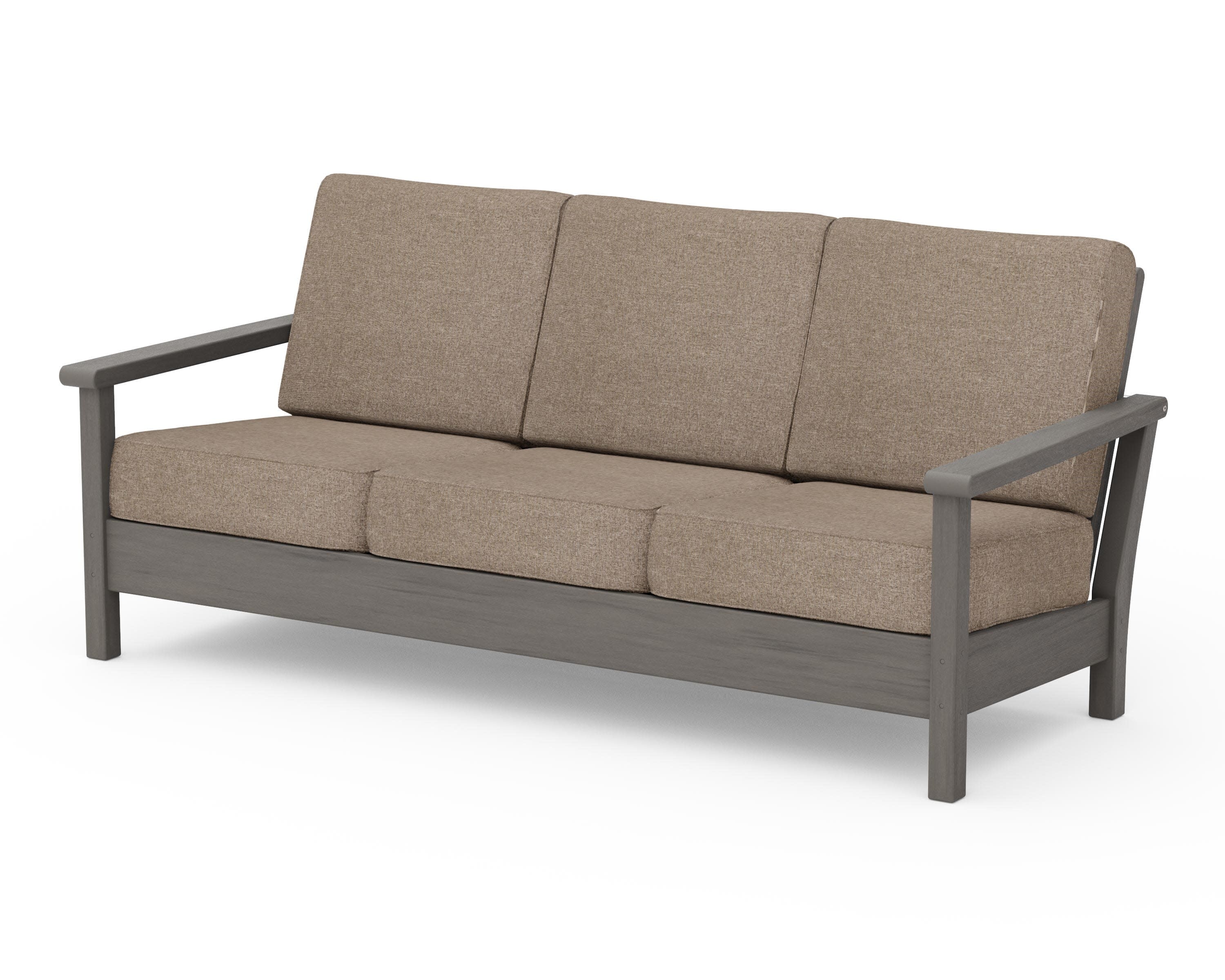Harbour Deep Seating Sofa in Driftwood / Spiced Burlap